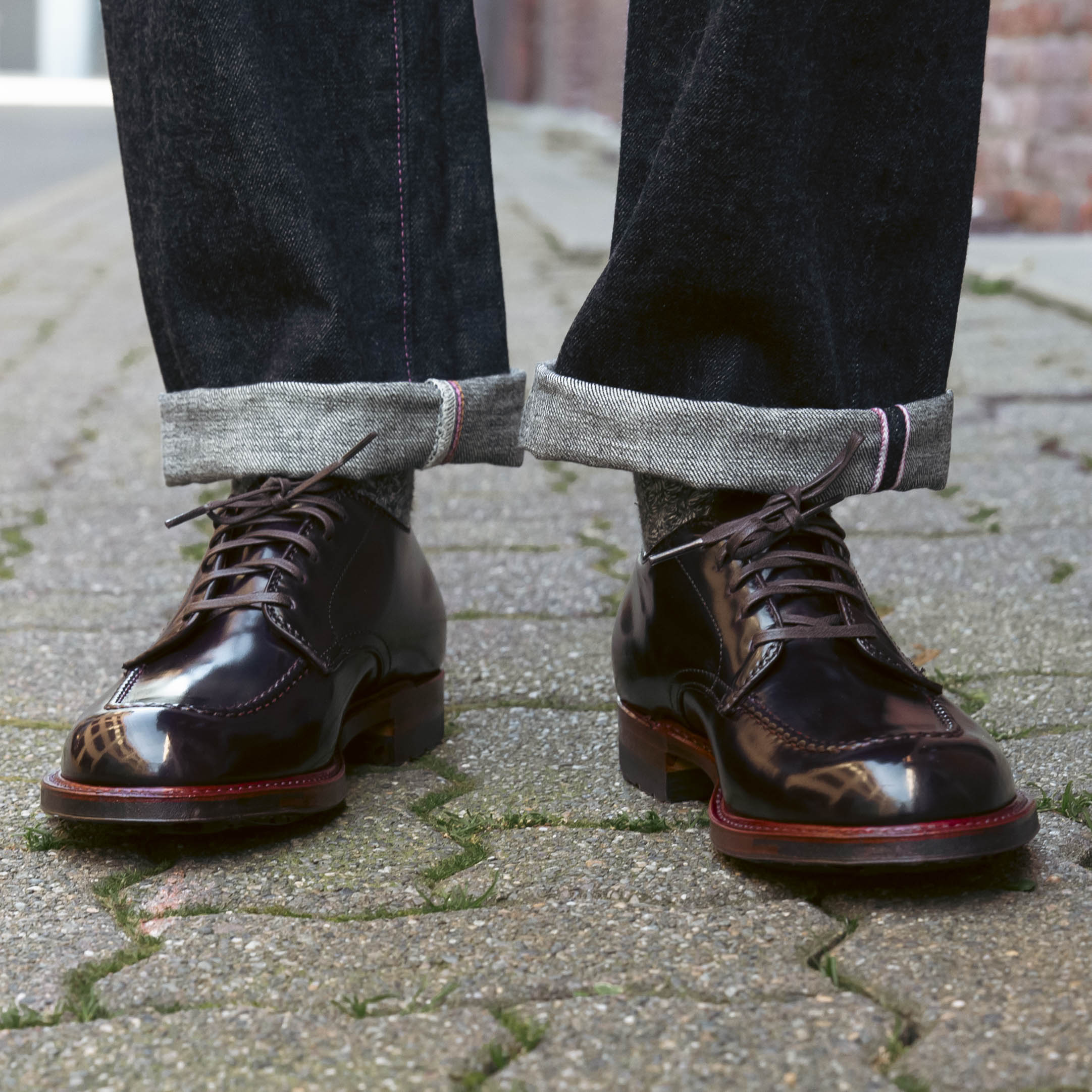 "Vashon" Handsewn Indy Shoe in Color 8 Shell Cordovan, Trubalance Last