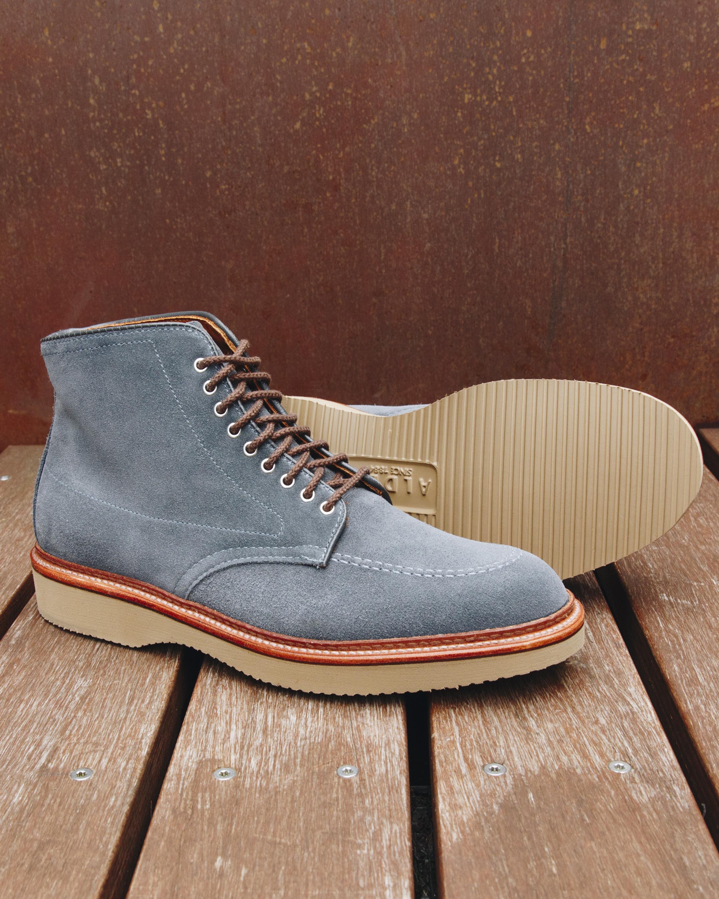 "Ricky" Indy Boot in Lead Gray Suede, Trubalance Last