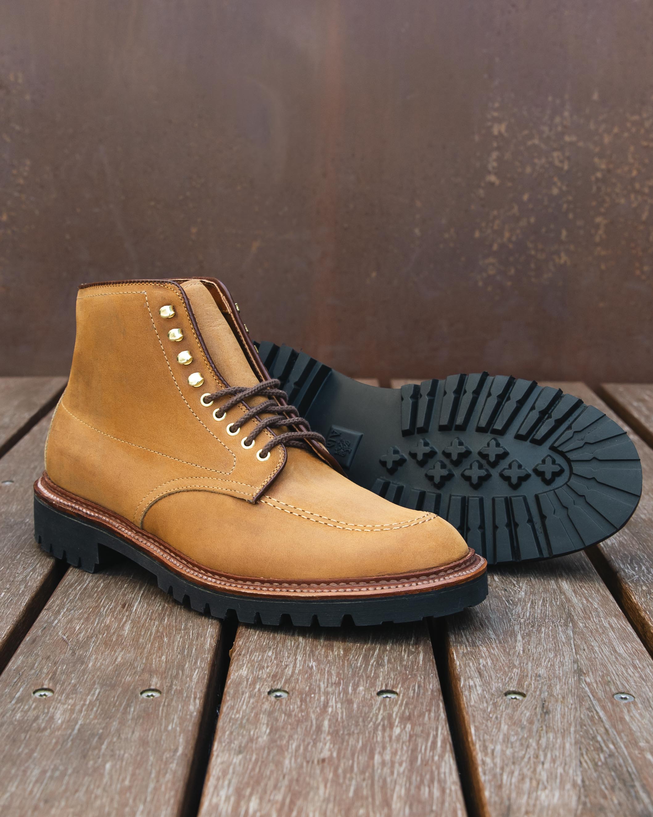 "Wanderlust" Indy Boot in Tan Smooth Chamois, Trubalance Last