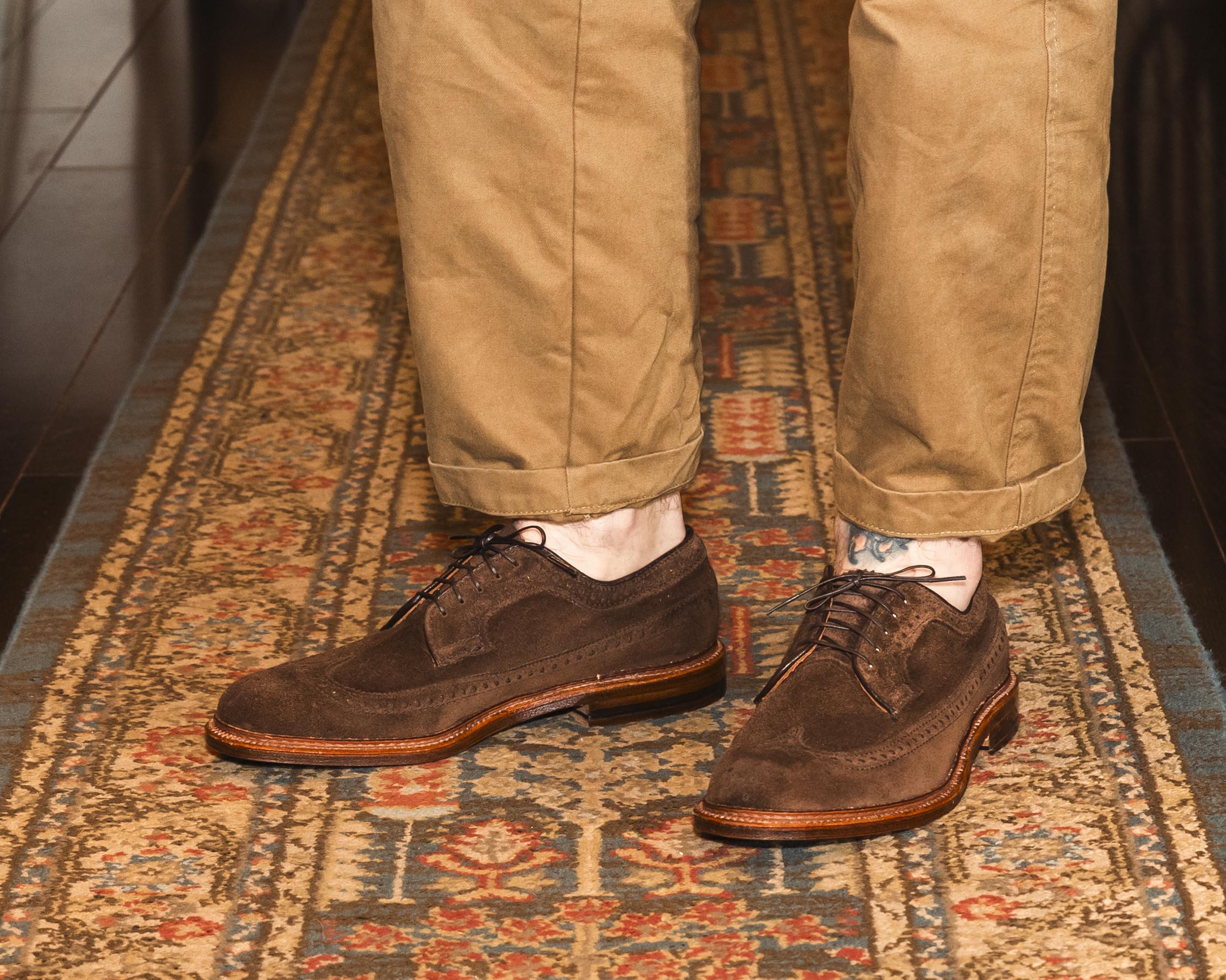 "Scholar" Long Wing Blucher in Humus Suede, Barrie Last