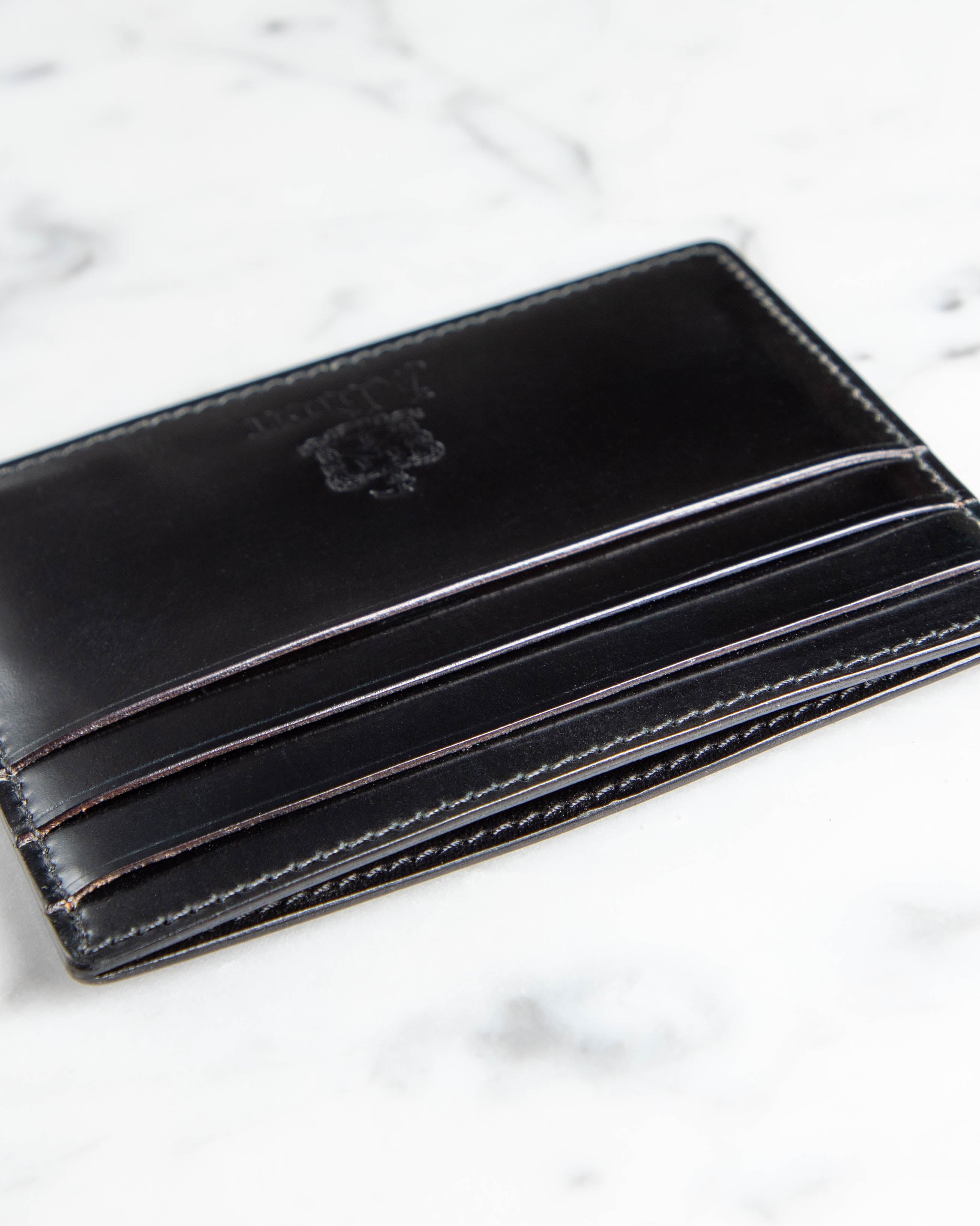 LG 6009 Black Shell Cordovan Credit Card Wallet