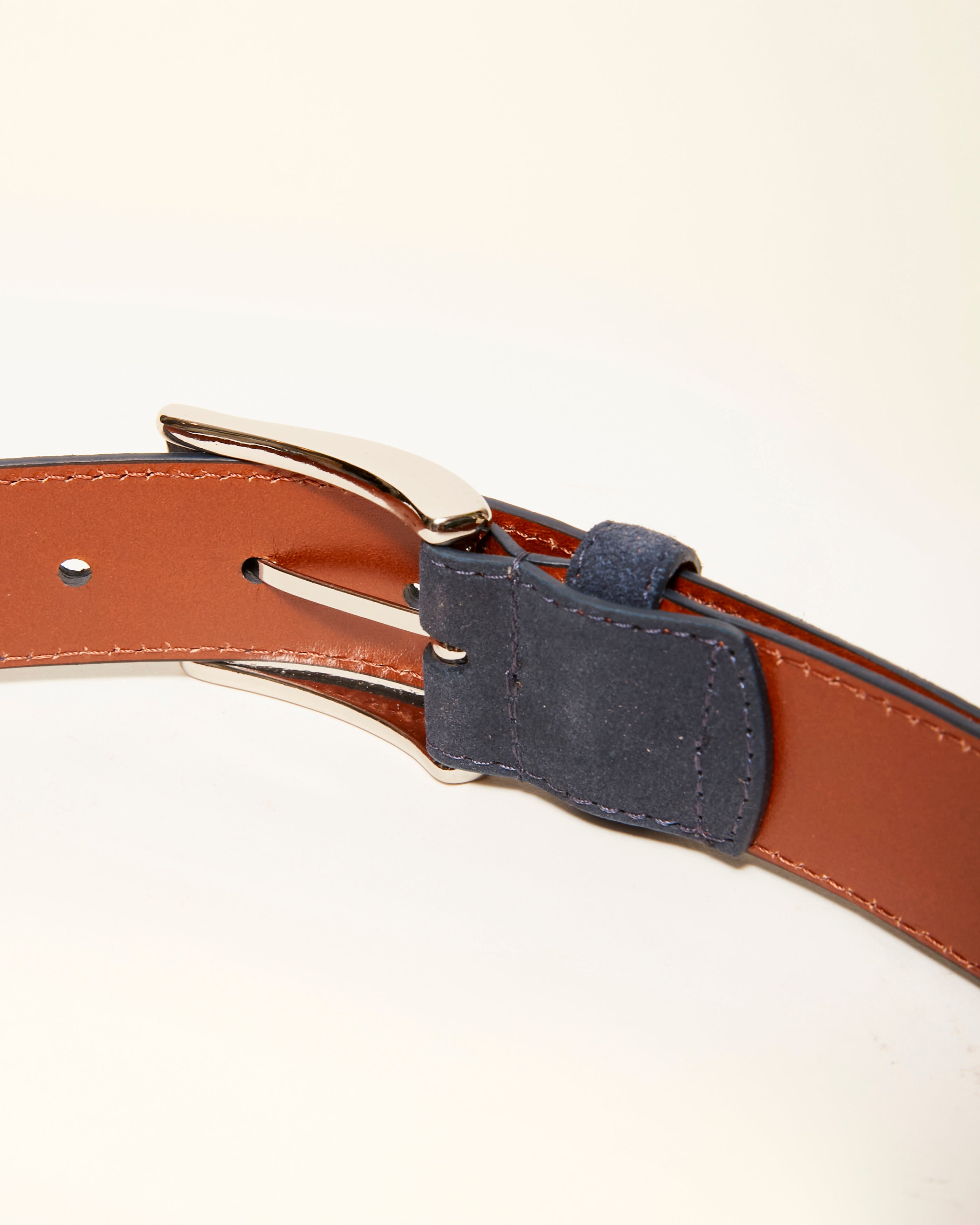 MB 5216 Navy Suede Belt 35mm