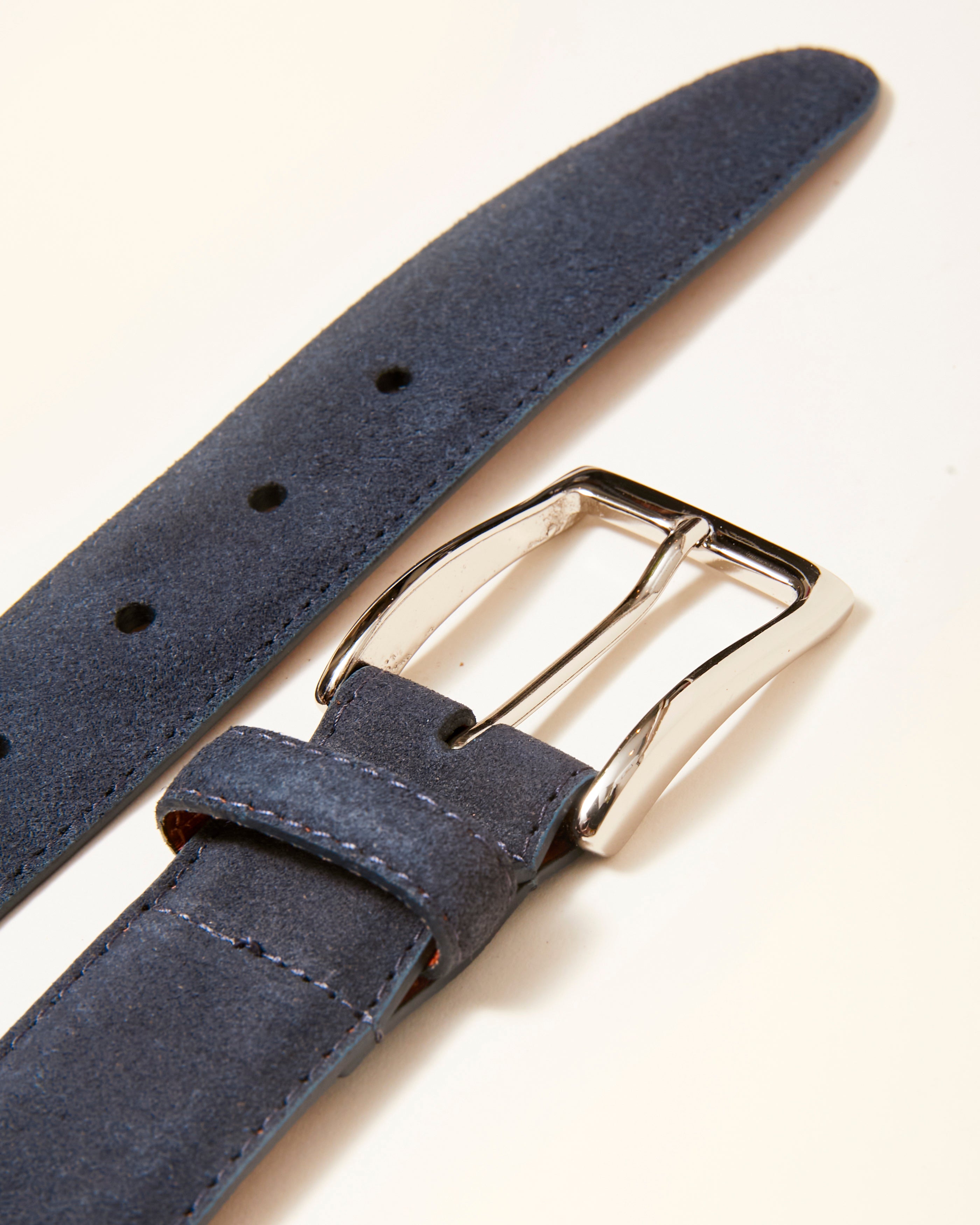 MB 5216 Navy Suede Belt 35mm