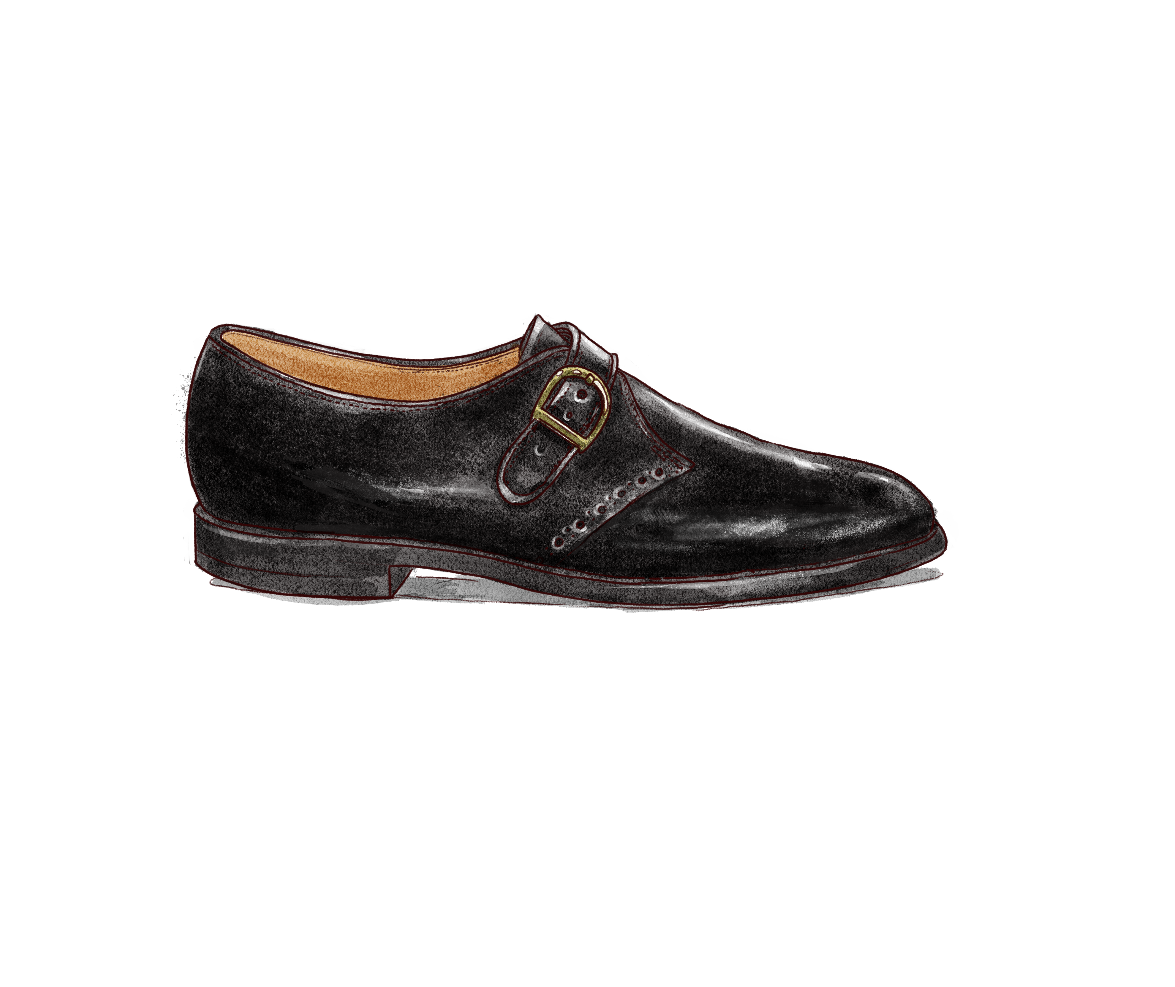 "MAC" Monk Strap Shoe in Black Shell Cordovan, Plaza Last