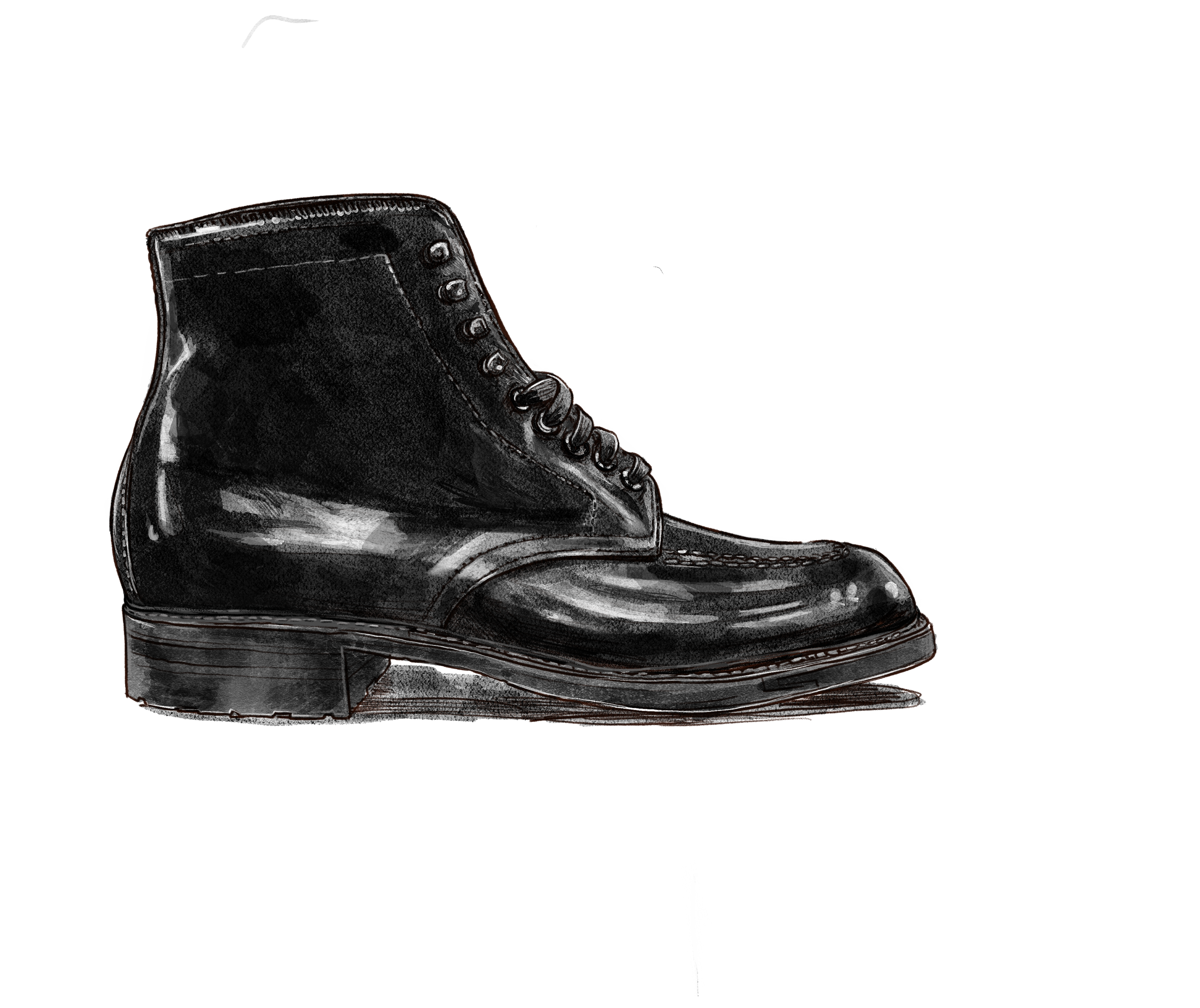 "Sodo" Handsewn U-Tip Boot in Black Shell Cordovan, Barrie Last
