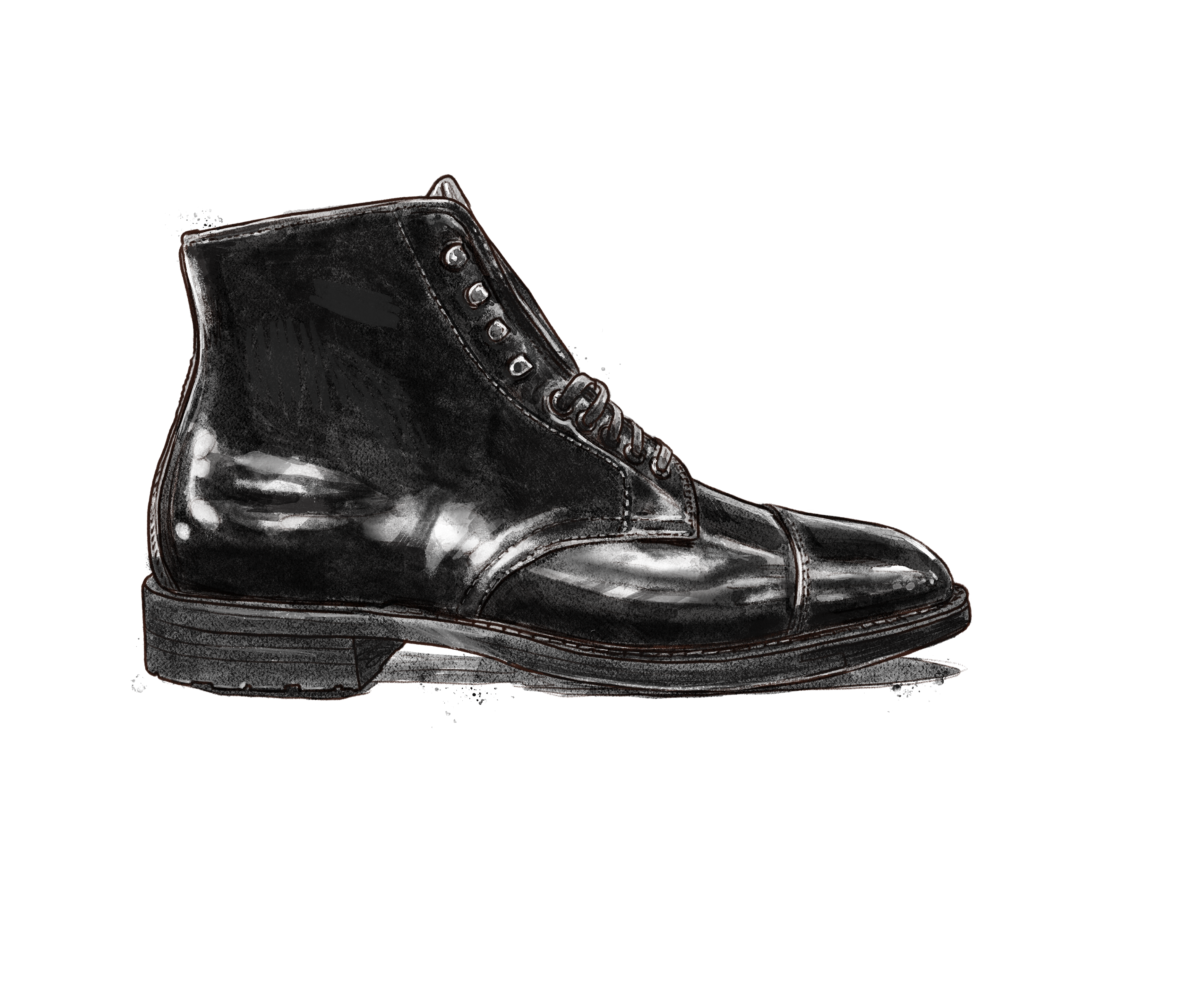 Straight Tip Boot in Black Shell Cordovan, Plaza Last