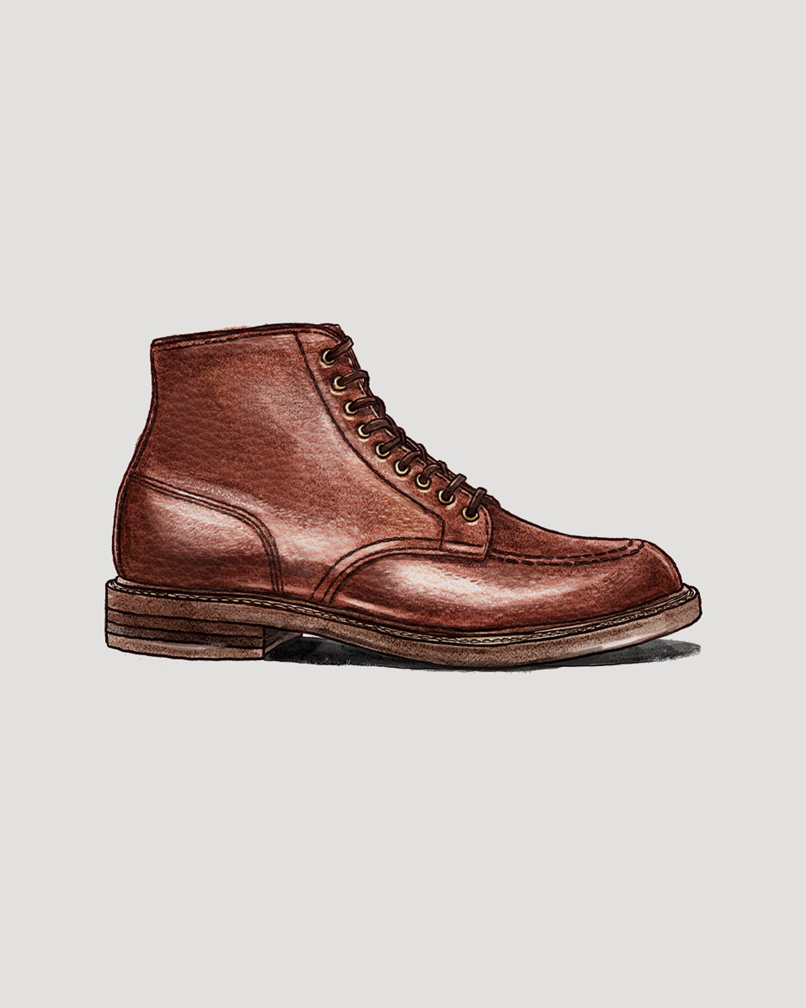 "Index" Indy Boot in Brown Alpine Grain, Trubalance Last (Pre-Order)