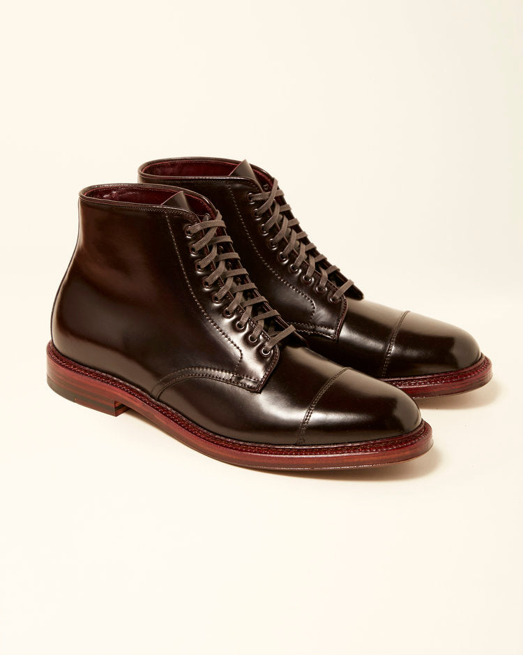 "Uptown" Straight Tip Boot in Color 8 Shell Cordovan, Barrie Last