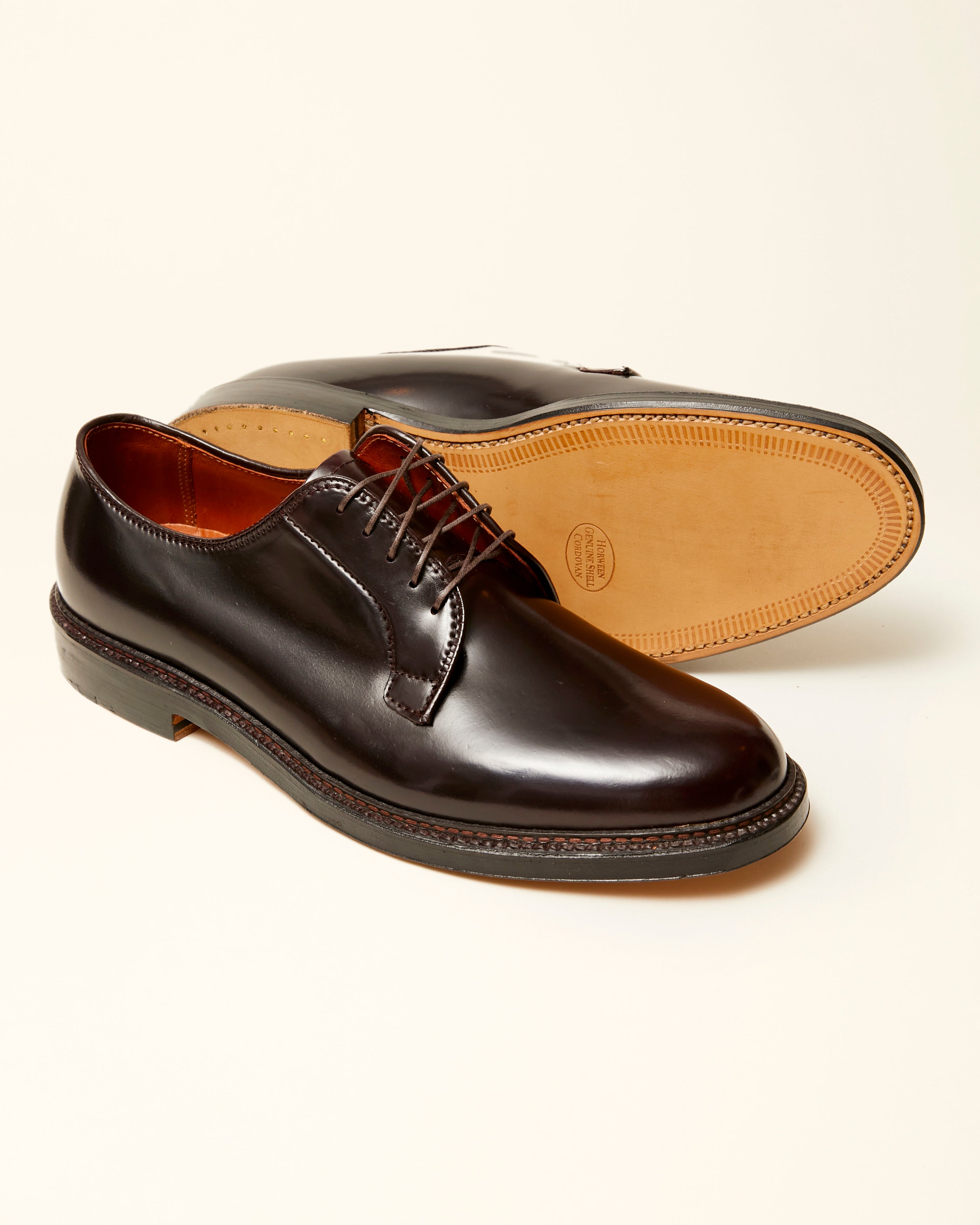 990 Plain Toe Blucher in Color 8 Shell Cordovan, Barrie Last
