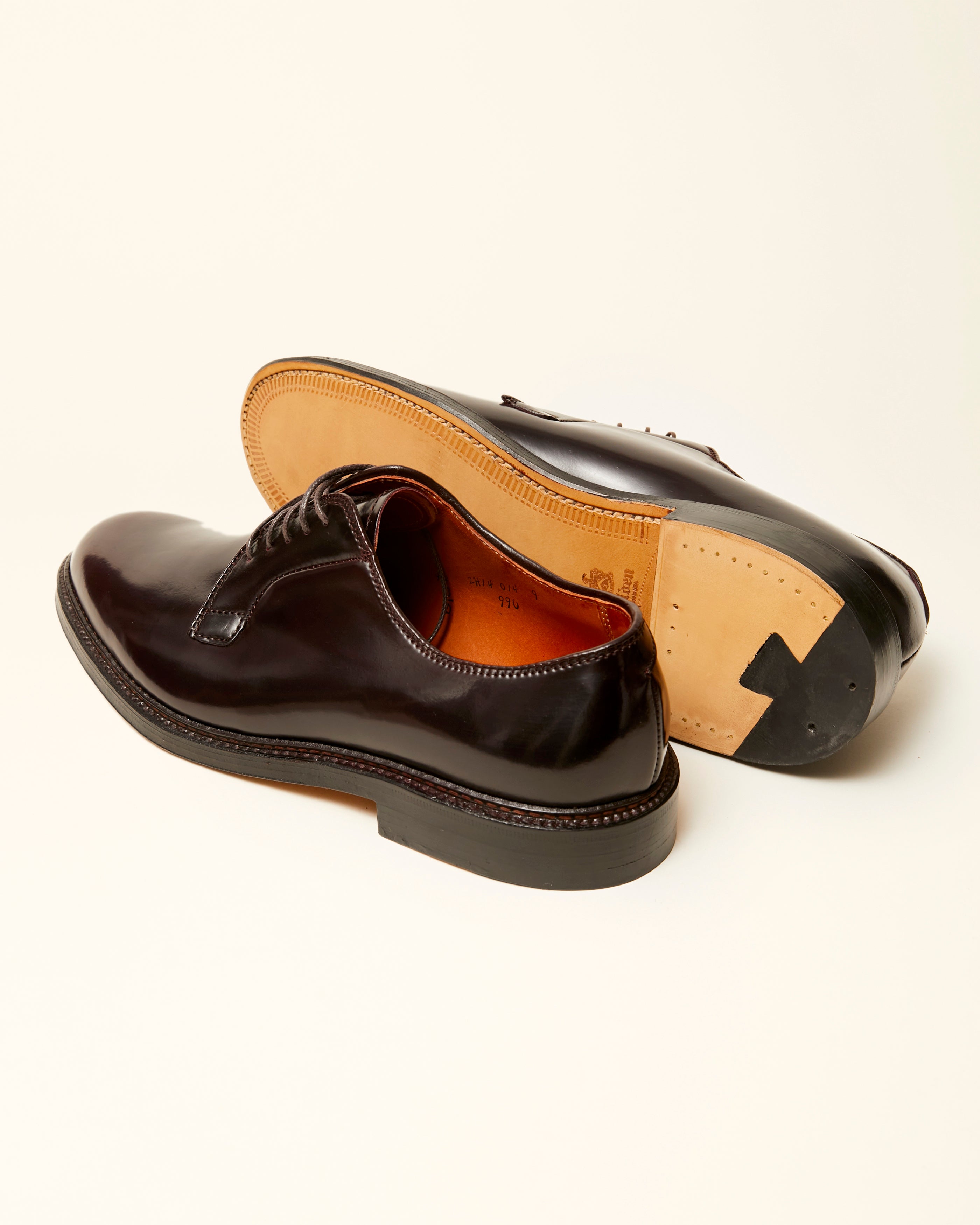 990 Plain Toe Blucher in Color 8 Shell Cordovan, Barrie Last