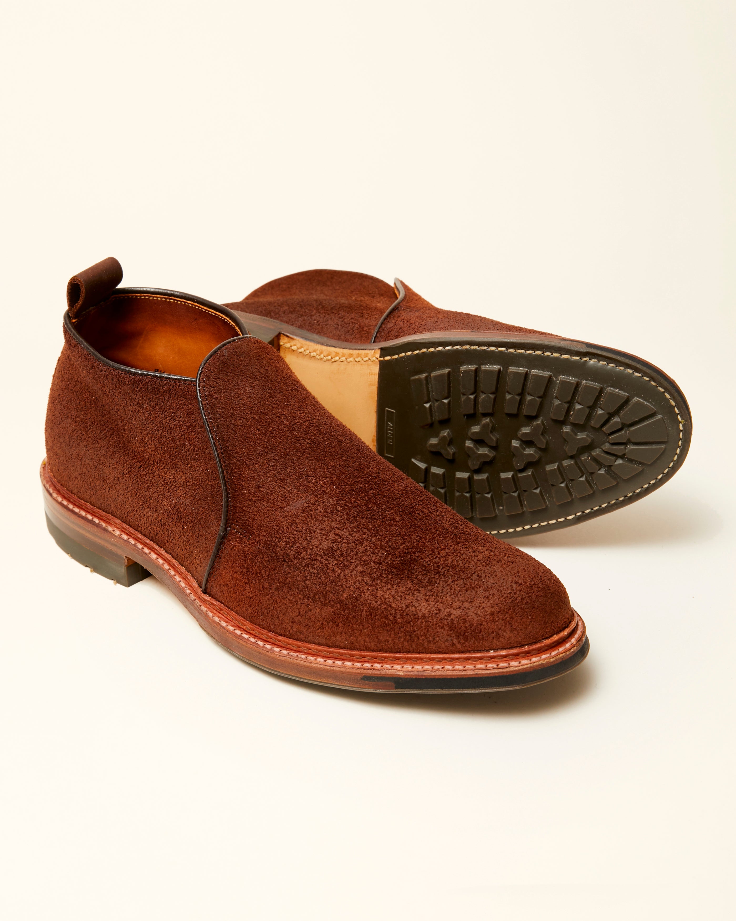 "Friday Harbor" Slip-On Chukka Boot in Tobacco Reverse Chamois, Barrie Last