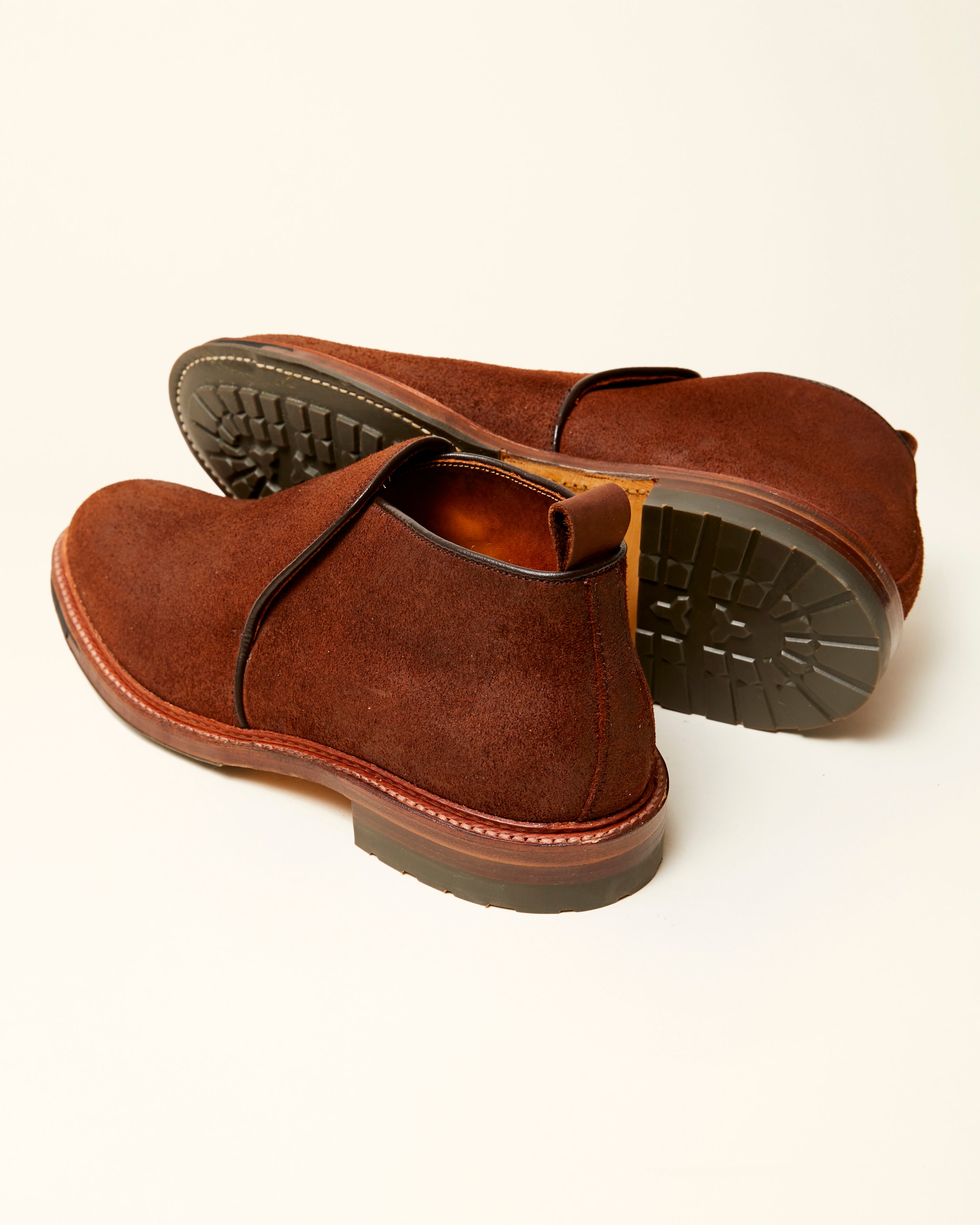 "Friday Harbor" Slip-On Chukka Boot in Tobacco Reverse Chamois, Barrie Last