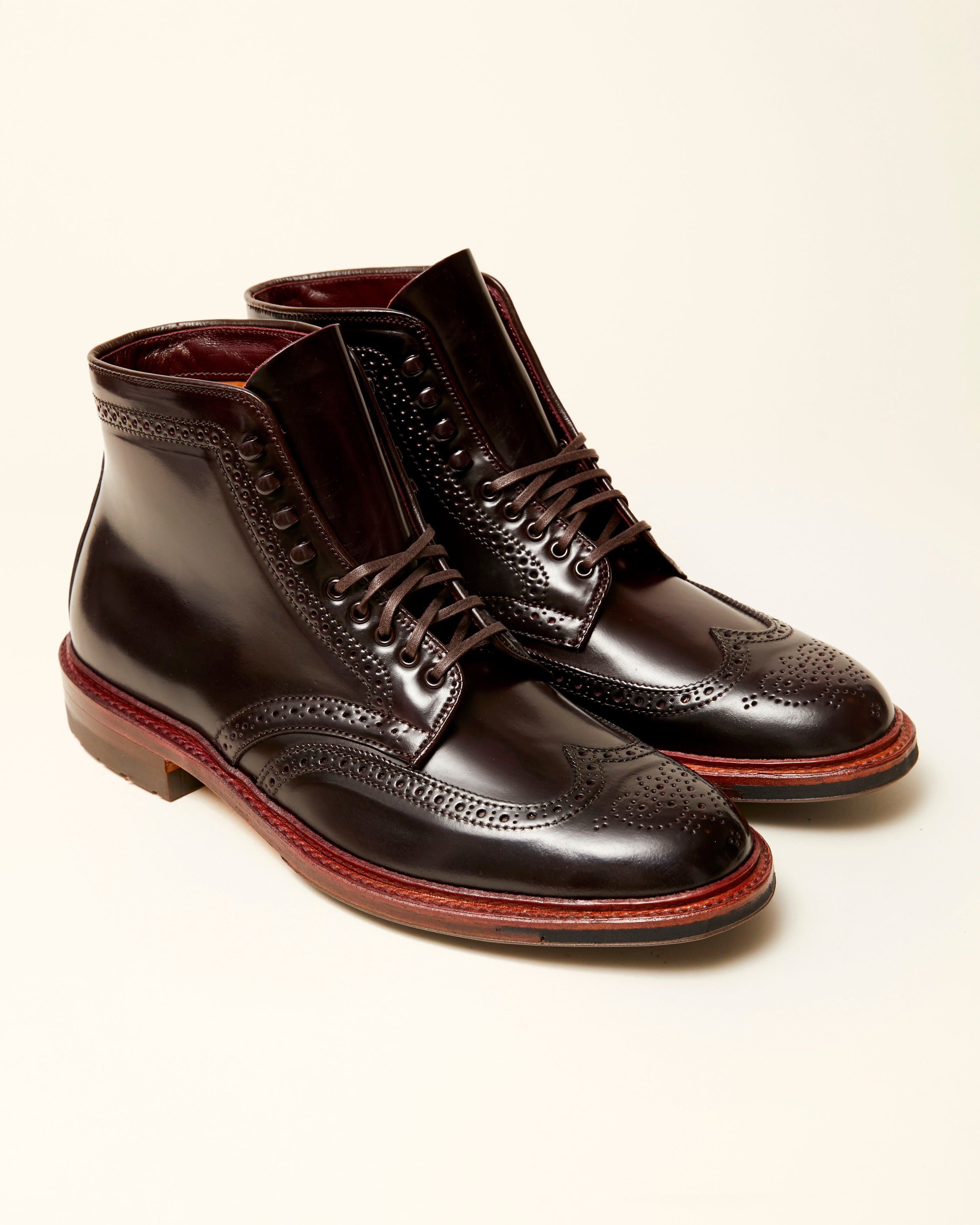 “Newcastle” Wing Tip Boot in Color 8 Shell Cordovan, Barrie Last