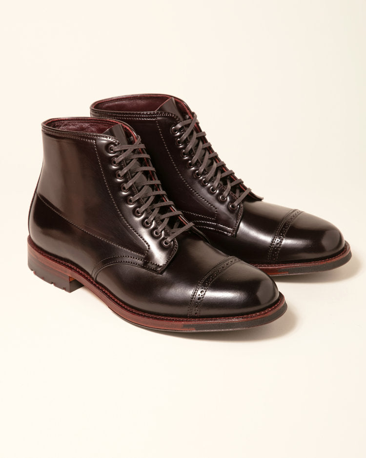"Fourth Avenue" Perforated Tip Boot in Color 8 Shell Cordovan, Barrie Last