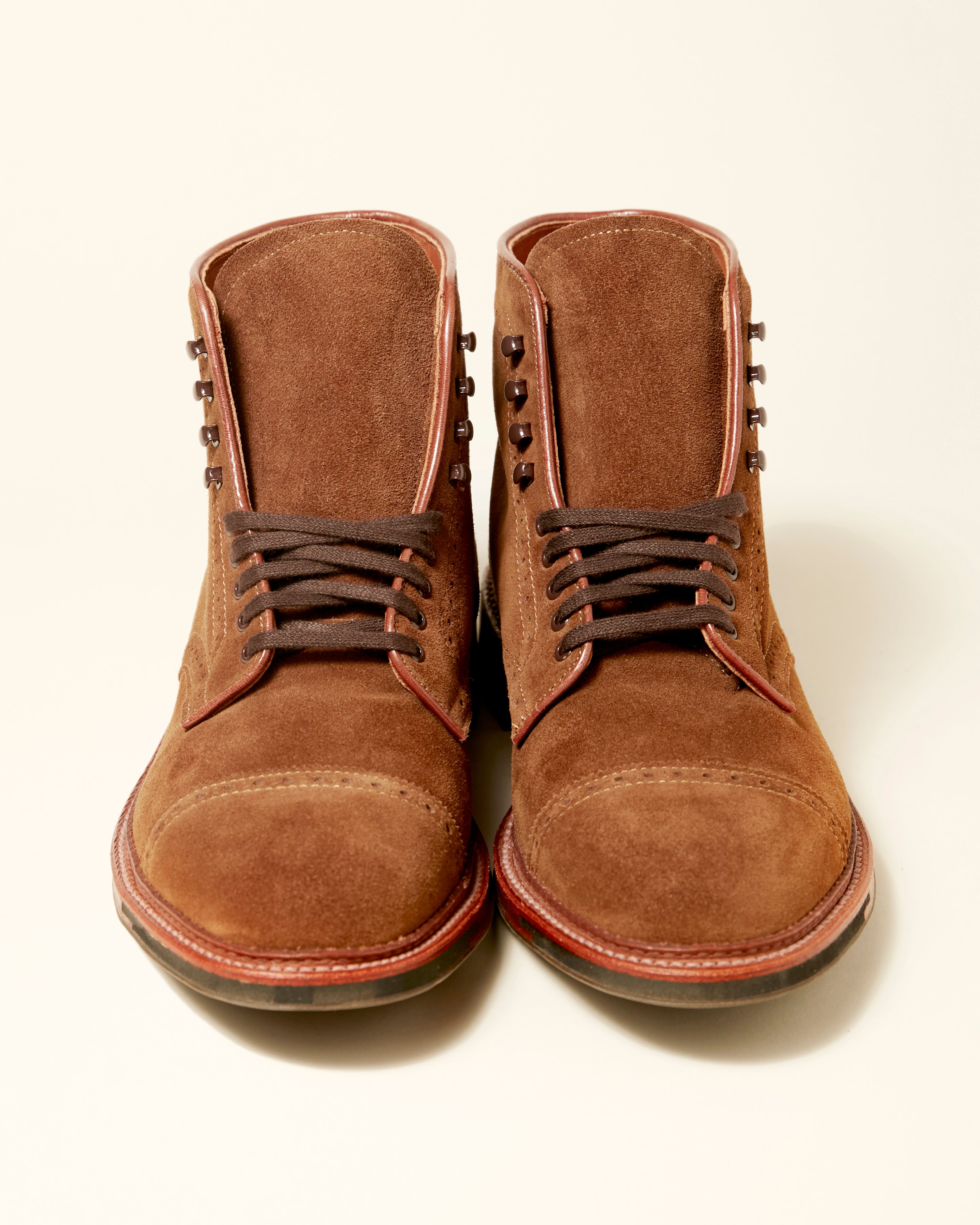 "Davis" Perforated Tip Boot in Snuff Suede, Barrie Last