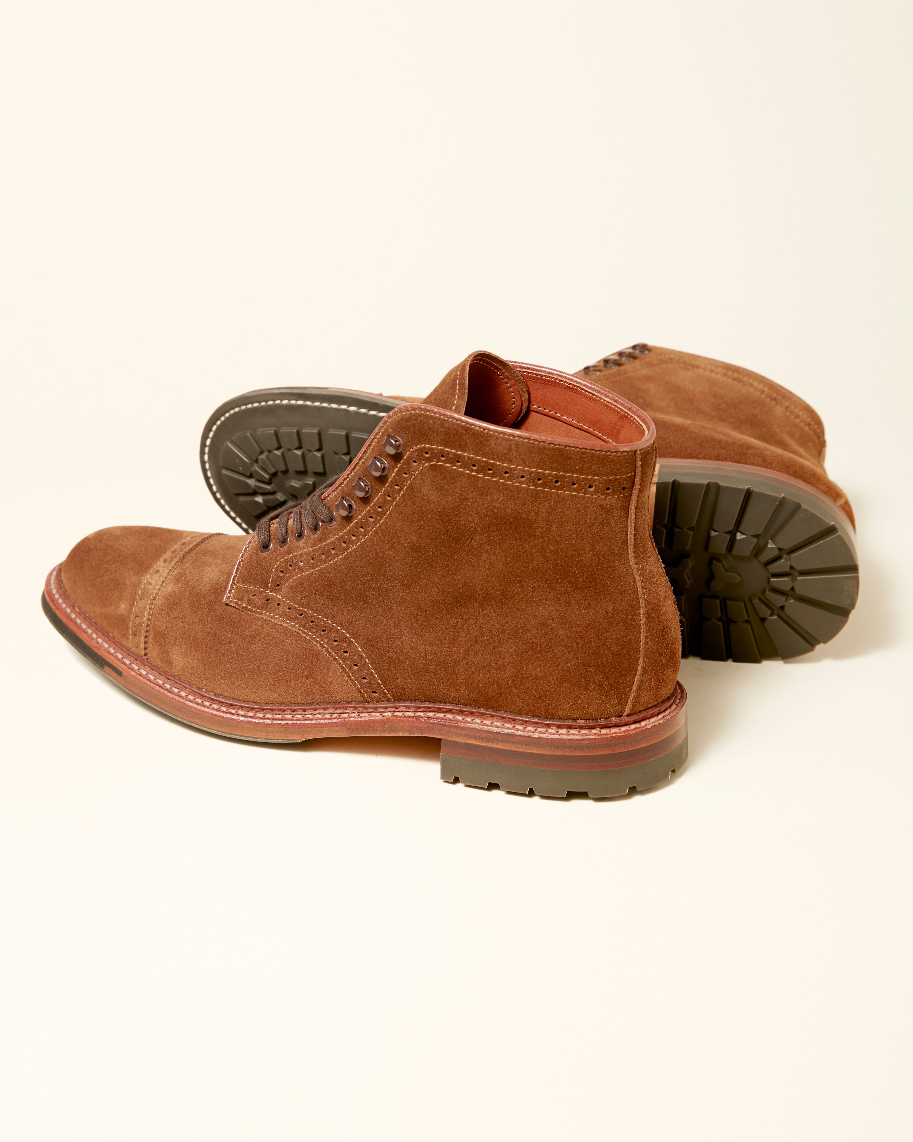 "Davis" Perforated Tip Boot in Snuff Suede, Barrie Last