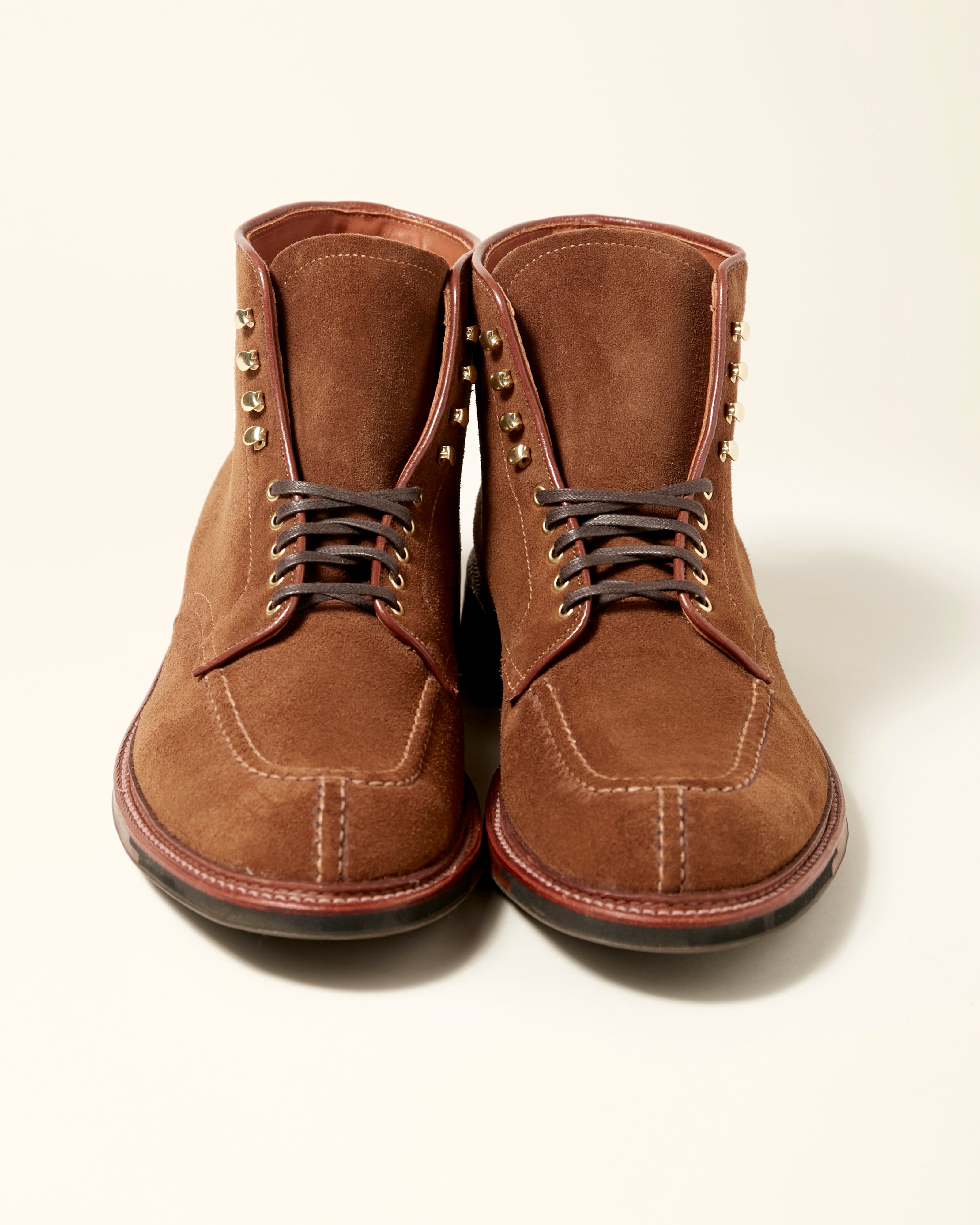 "Depano" Handsewn Norwegian Front Boot in Snuff Suede, Trubalance Last