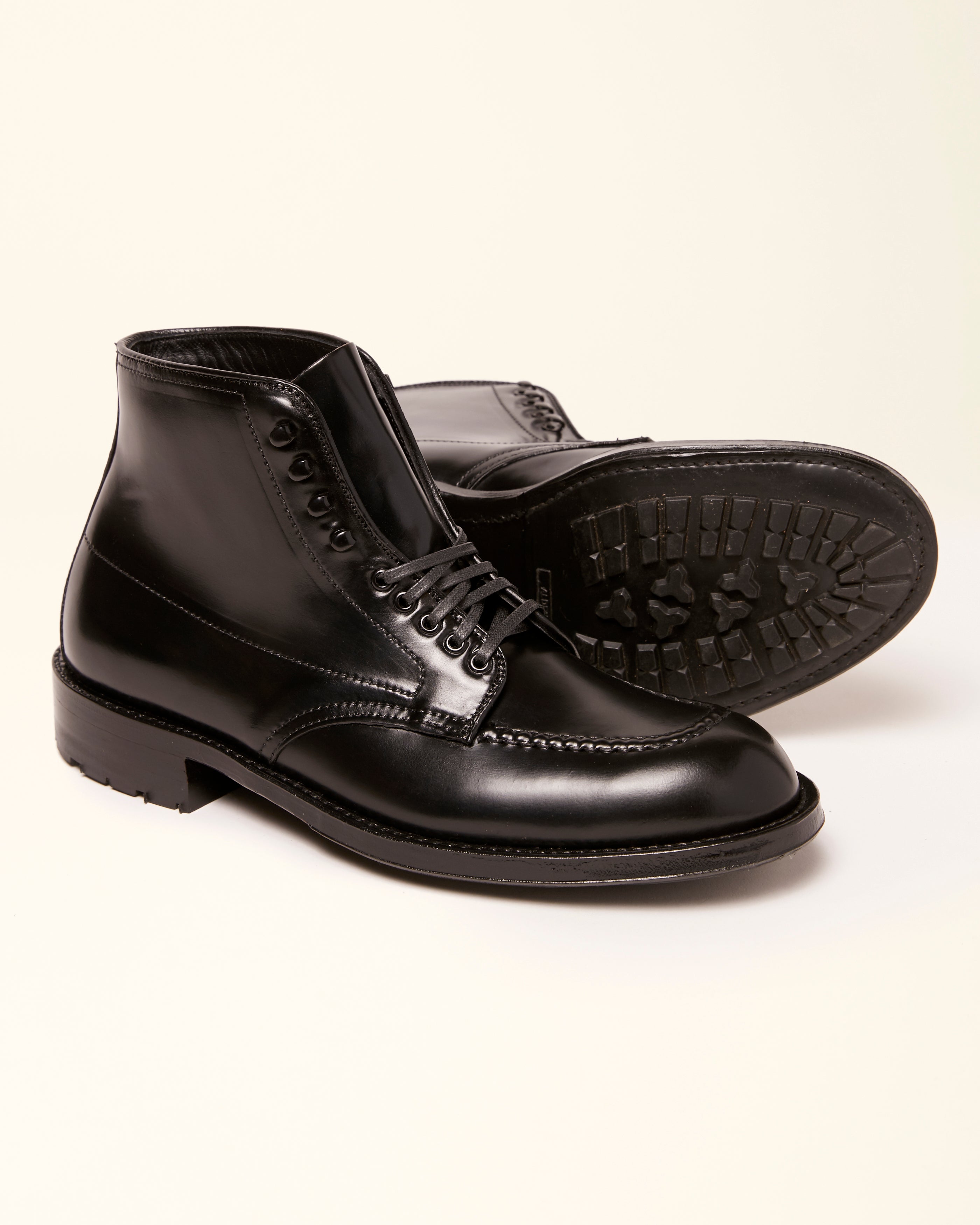 “Neptune” Handsewn Indy Boot in Black Shell Cordovan, Trubalance Last