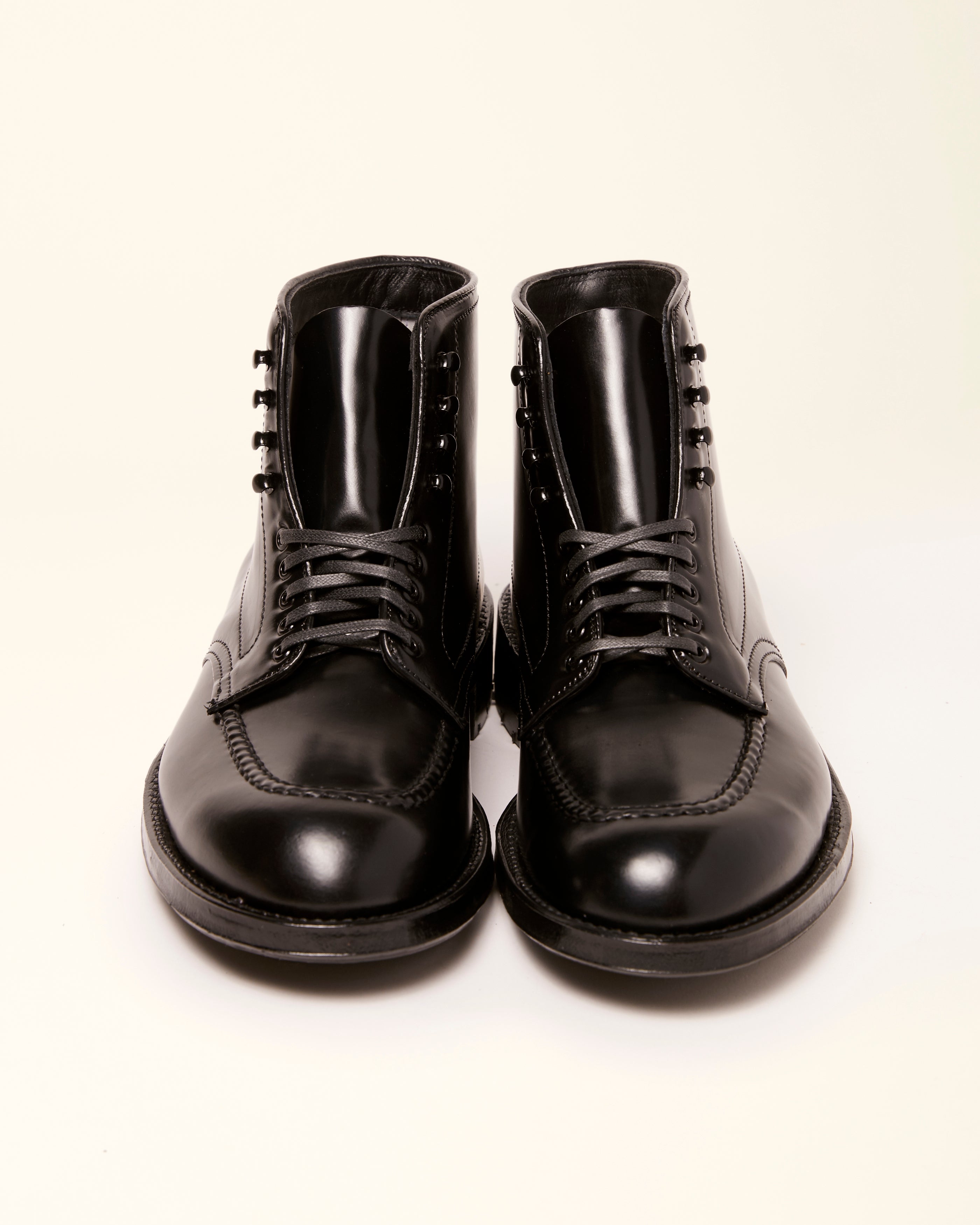 “Neptune” Handsewn Indy Boot in Black Shell Cordovan, Trubalance Last