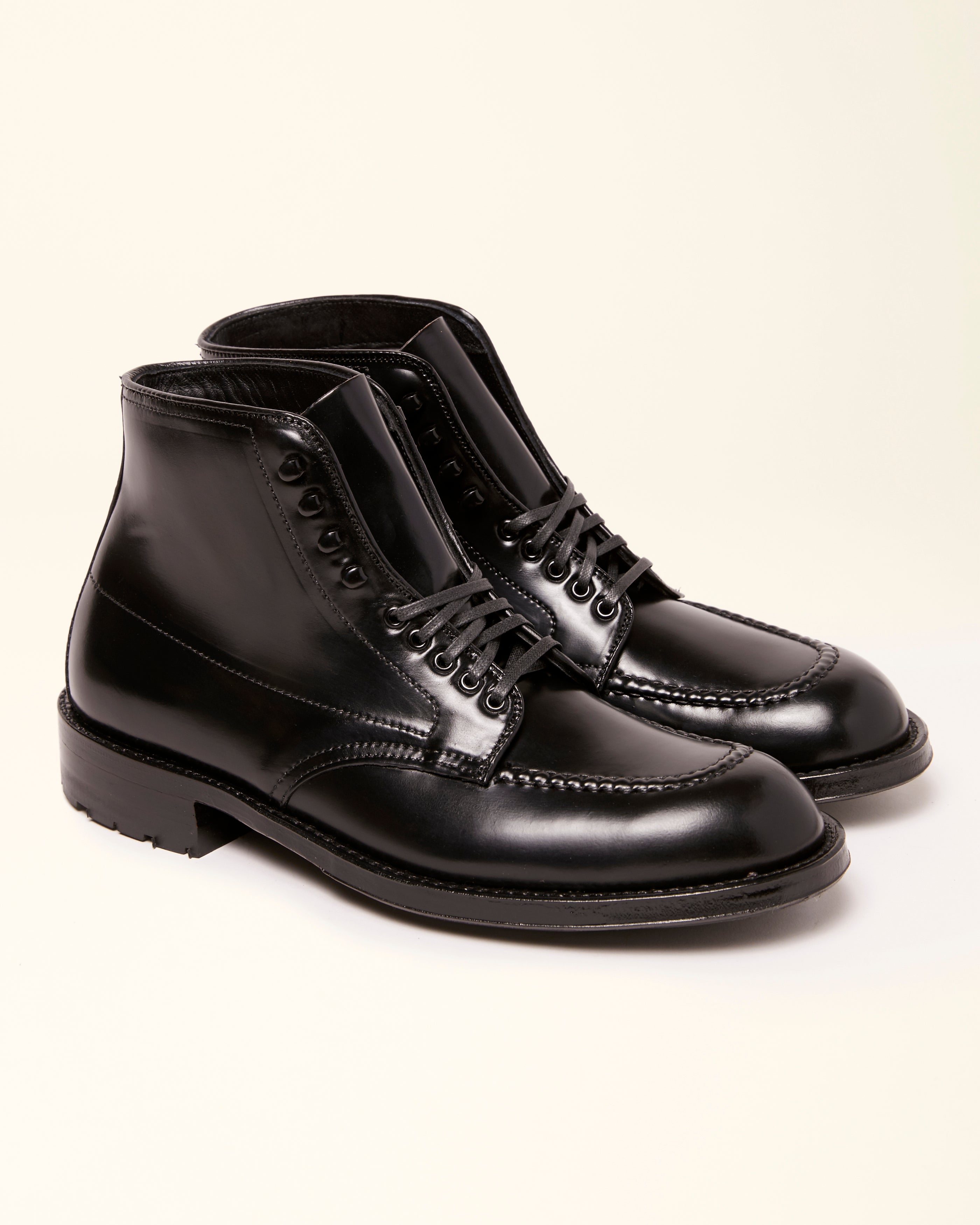 “Neptune” Handsewn Indy Boot in Black Shell Cordovan, Trubalance Last