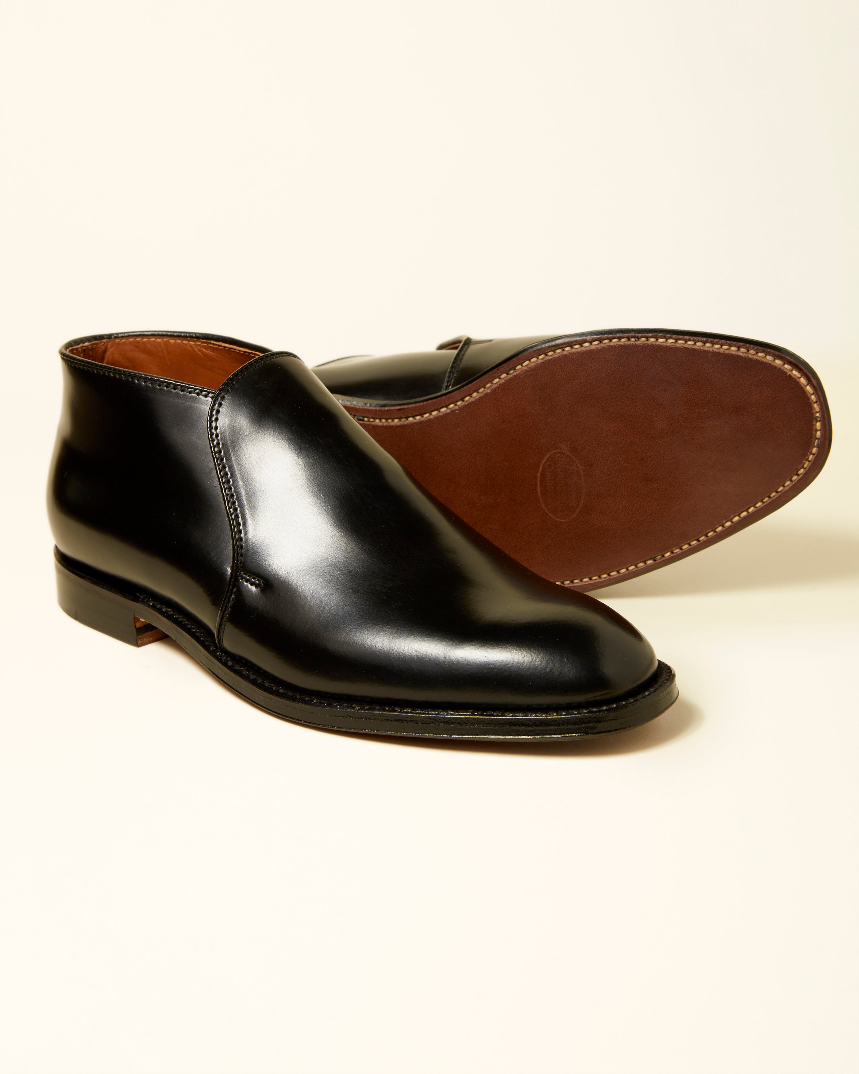 "Paramount" Slip-On Chukka Boot in Black Shell Cordovan, Plaza Last