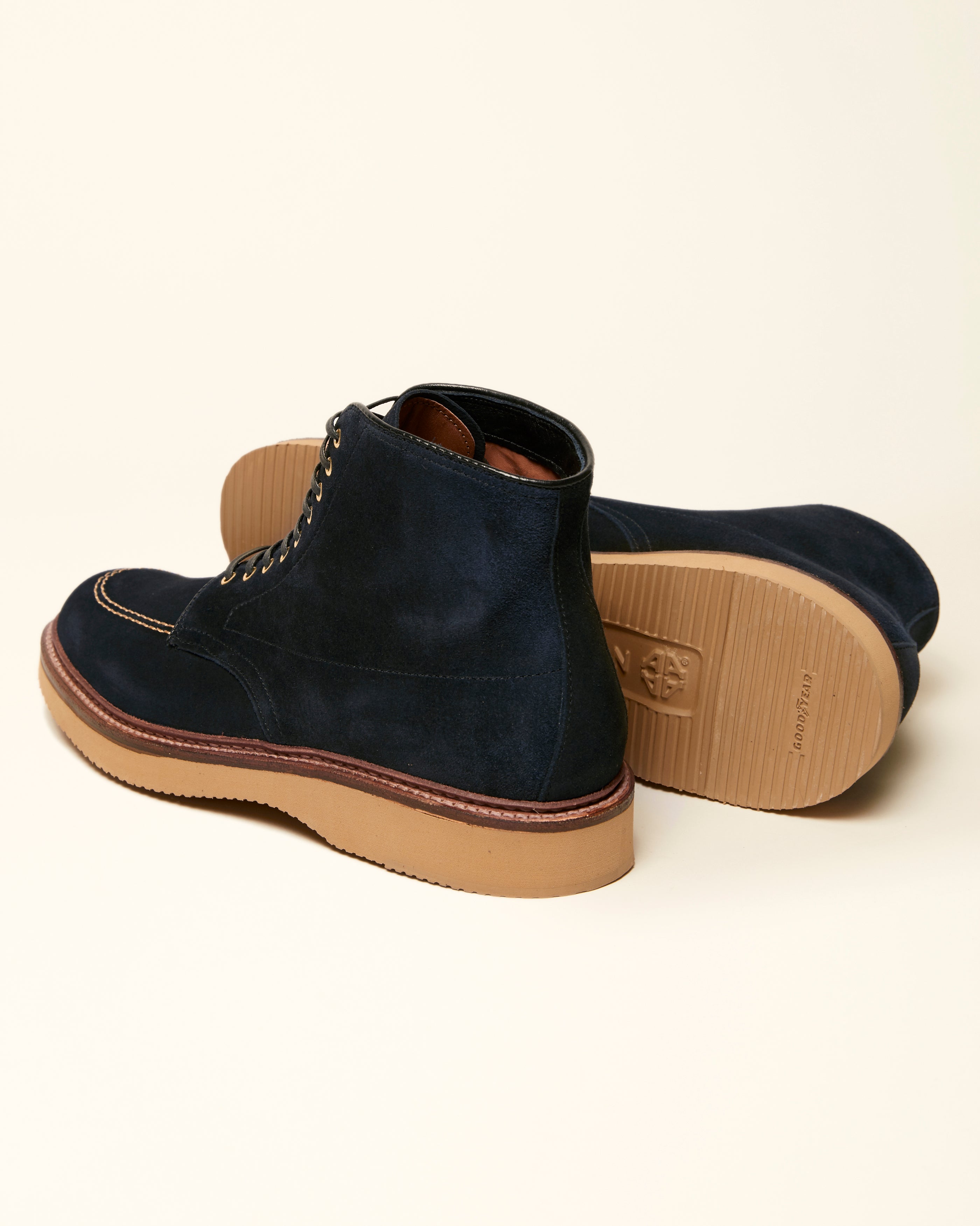"Belltown" Indy Boot in Navy Suede, Trubalance Last
