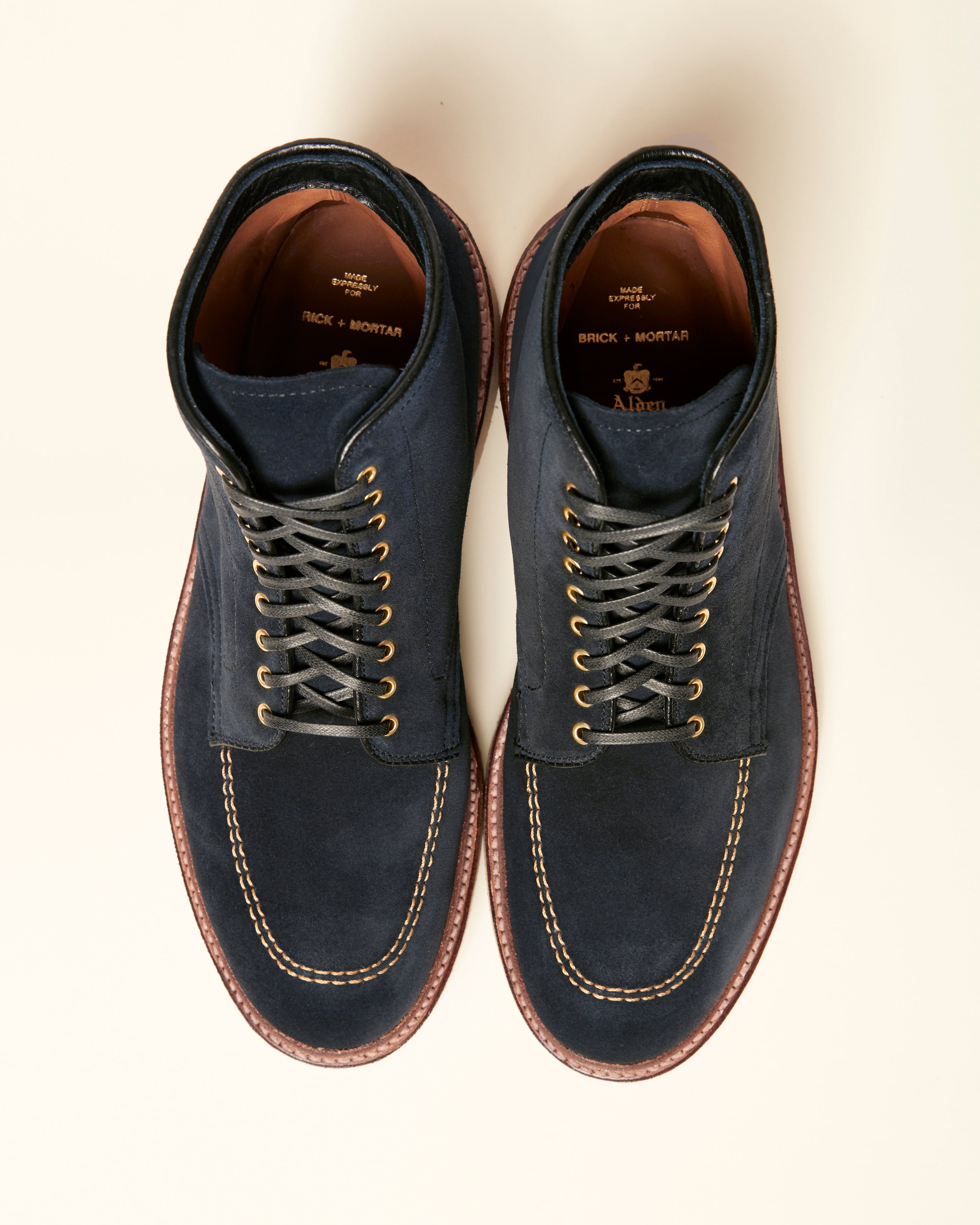 "Belltown" Indy Boot in Navy Suede, Trubalance Last