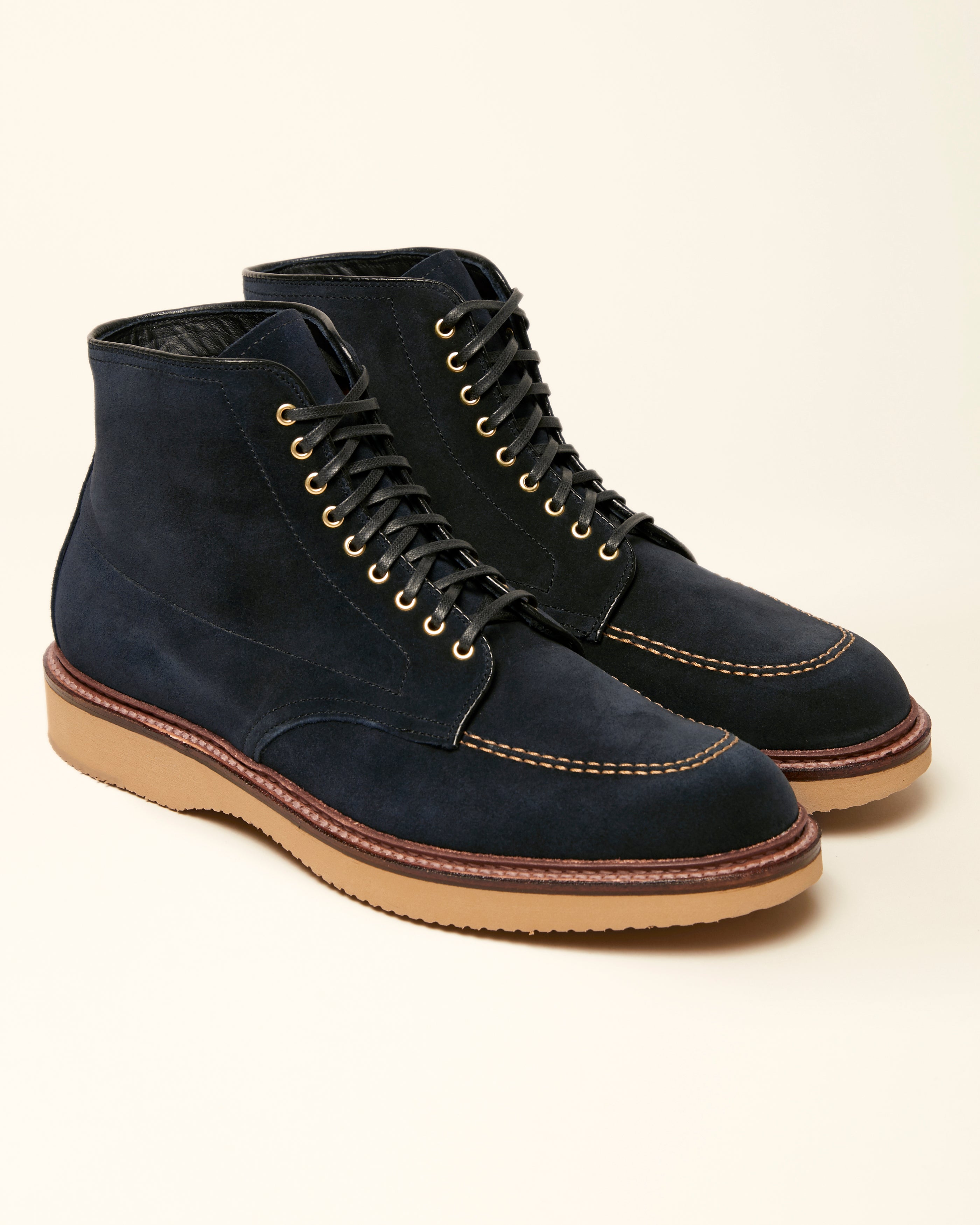 "Belltown" Indy Boot in Navy Suede, Trubalance Last
