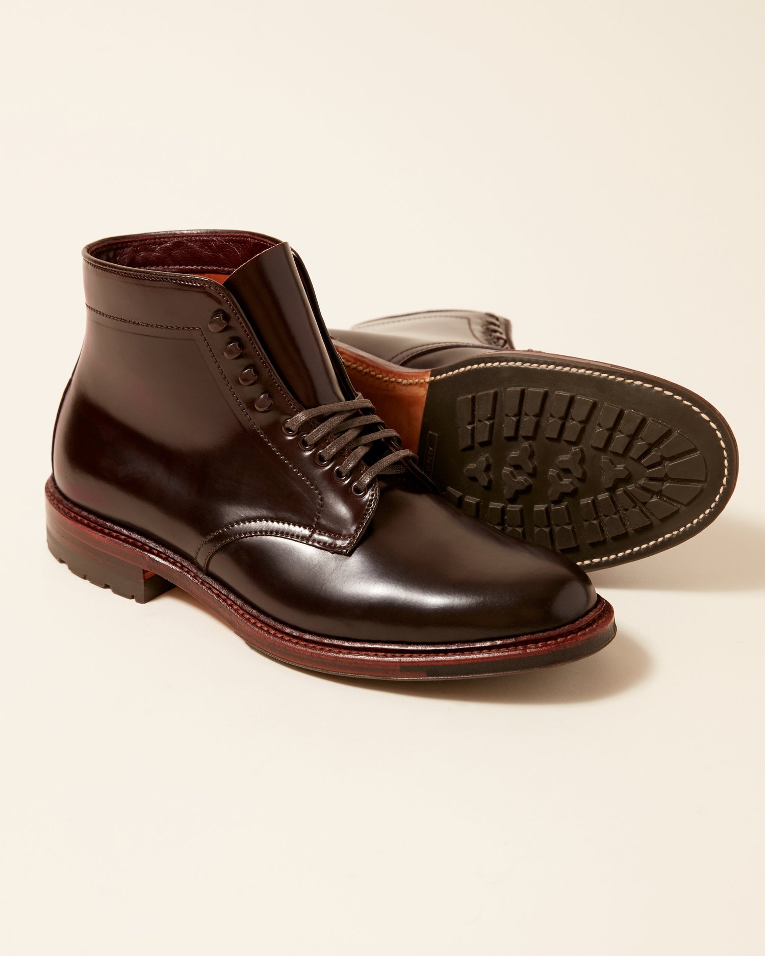 "Demetri" Plain Toe Boot in Color 8 Shell Cordovan, Barrie Last