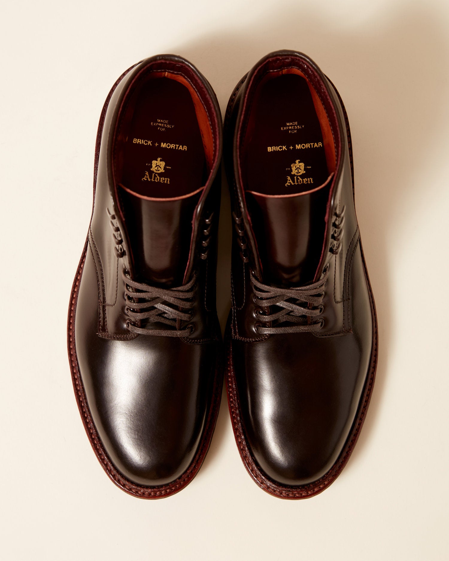 "Demetri" Plain Toe Boot in Color 8 Shell Cordovan, Barrie Last