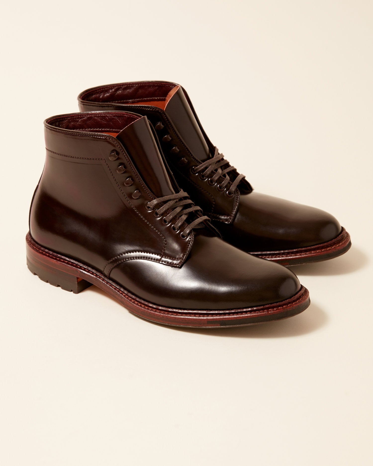 "Demetri" Plain Toe Boot in Color 8 Shell Cordovan, Barrie Last