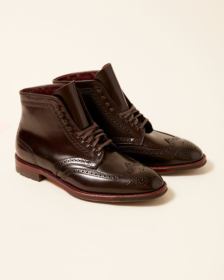 "Laurelhurst" Wing Tip Boot in Color 8 Shell Cordovan, Plaza Last