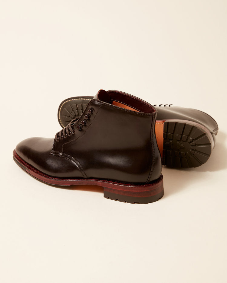 "Columbia City" Plain Toe Boot in Color 8 Shell Cordovan, Plaza Last