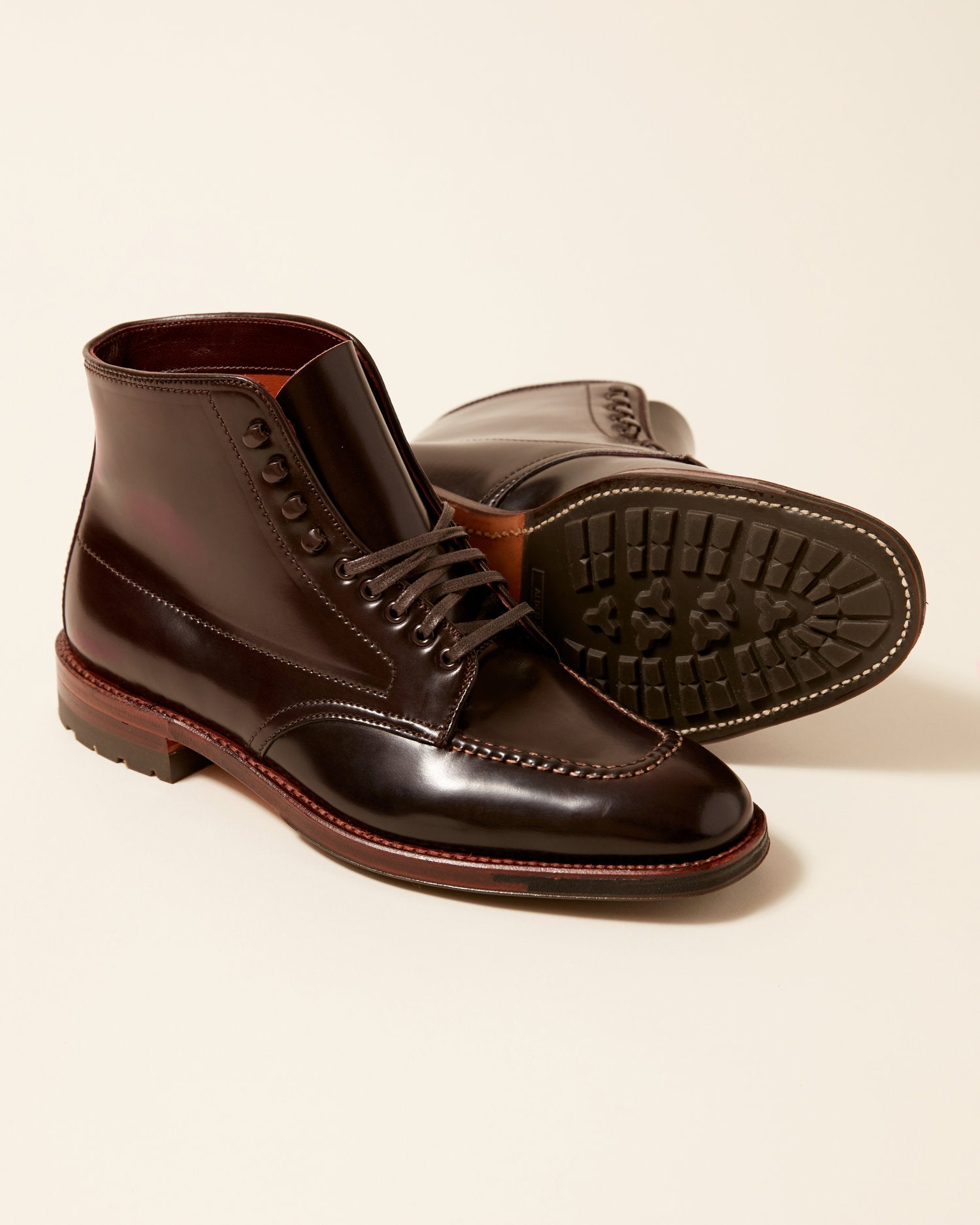 "Post Alley" Handsewn Indy Boot in Color 8 Shell Cordovan, Plaza Last