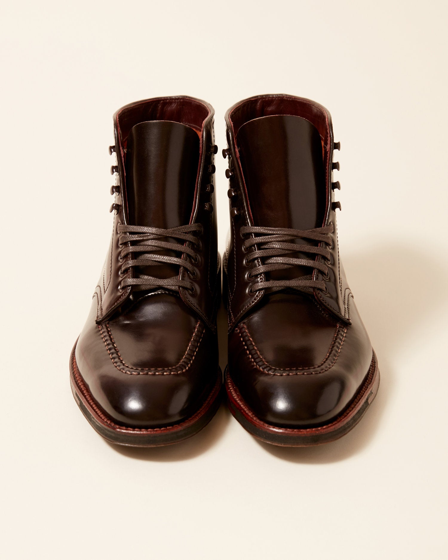 "Post Alley" Handsewn Indy Boot in Color 8 Shell Cordovan, Plaza Last