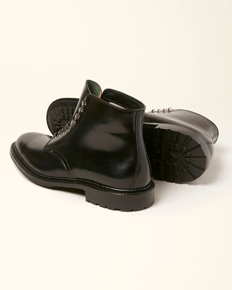 "Armstrong" Plain Toe Boot in Black Shell Cordovan, Barrie Last