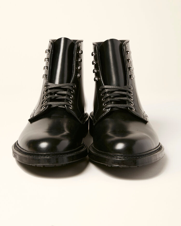 "Armstrong" Plain Toe Boot in Black Shell Cordovan, Barrie Last