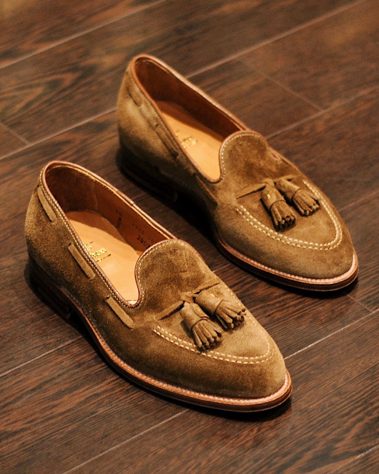 3403 Tassel Loafer in Snuff Suede, Aberdeen Last