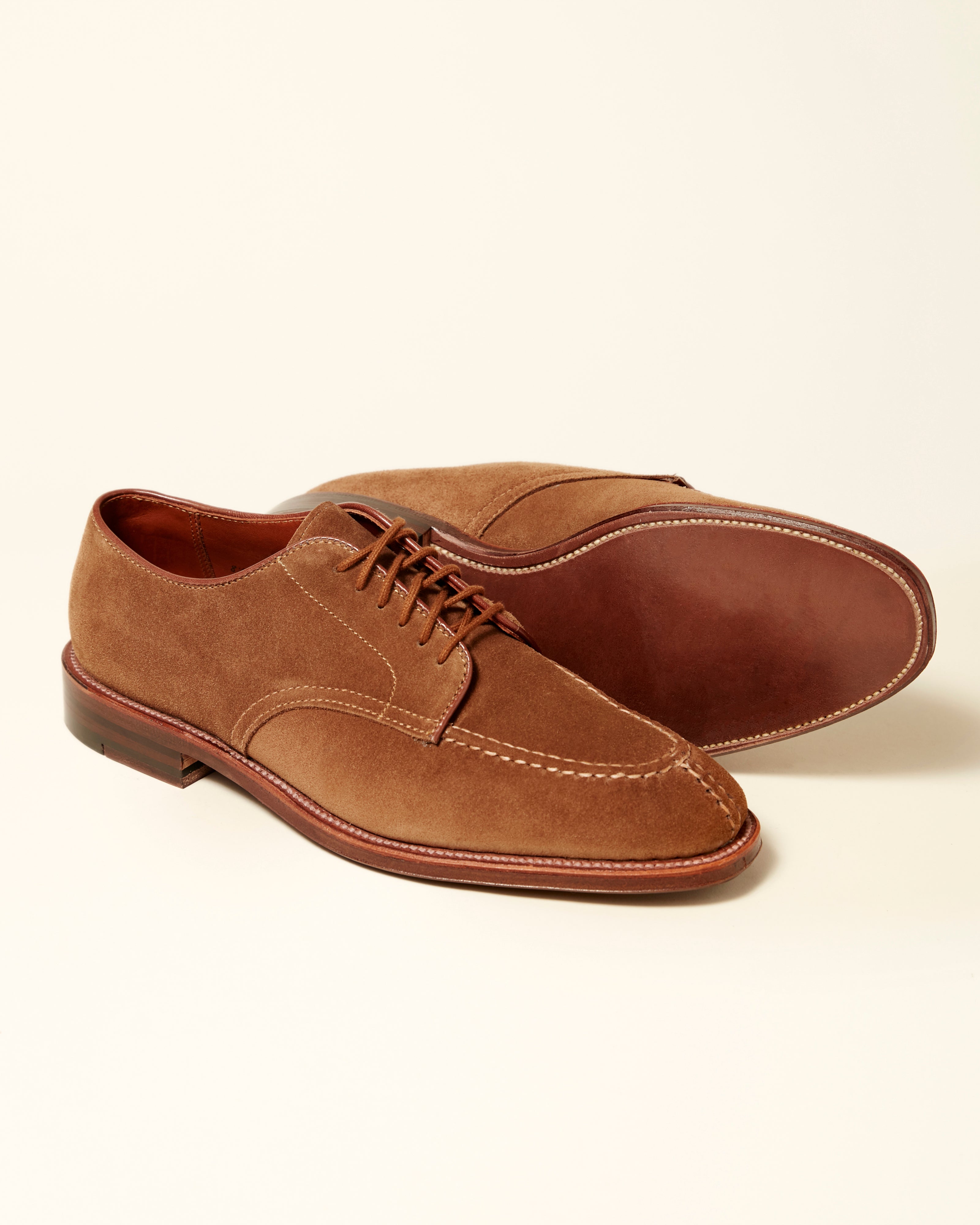 "Elliott Bay" 6-Eyelet Handsewn Norwegian Front Toe Derby in Snuff Suede, Plaza Last