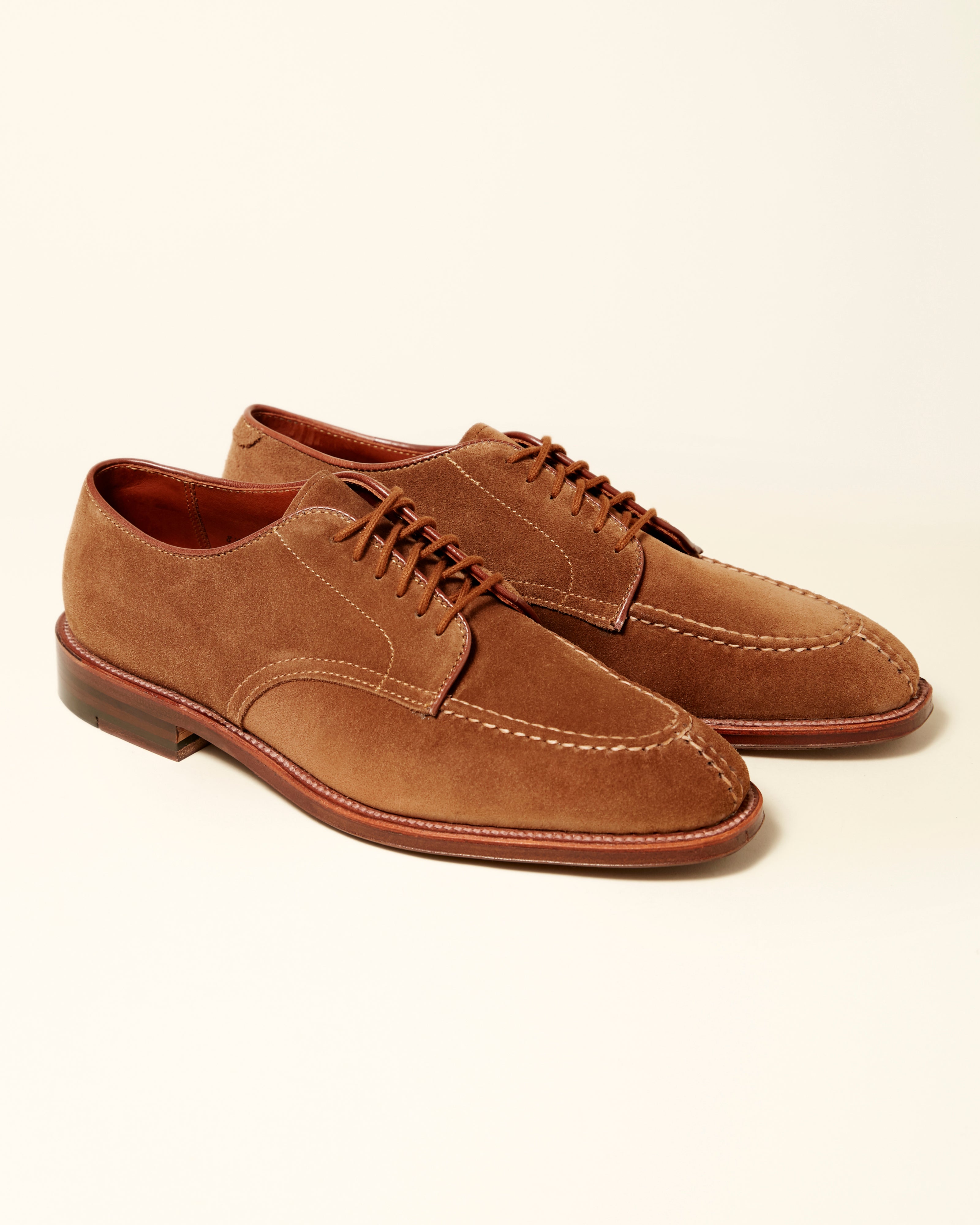 "Elliott Bay" 6-Eyelet Handsewn Norwegian Front Toe Derby in Snuff Suede, Plaza Last
