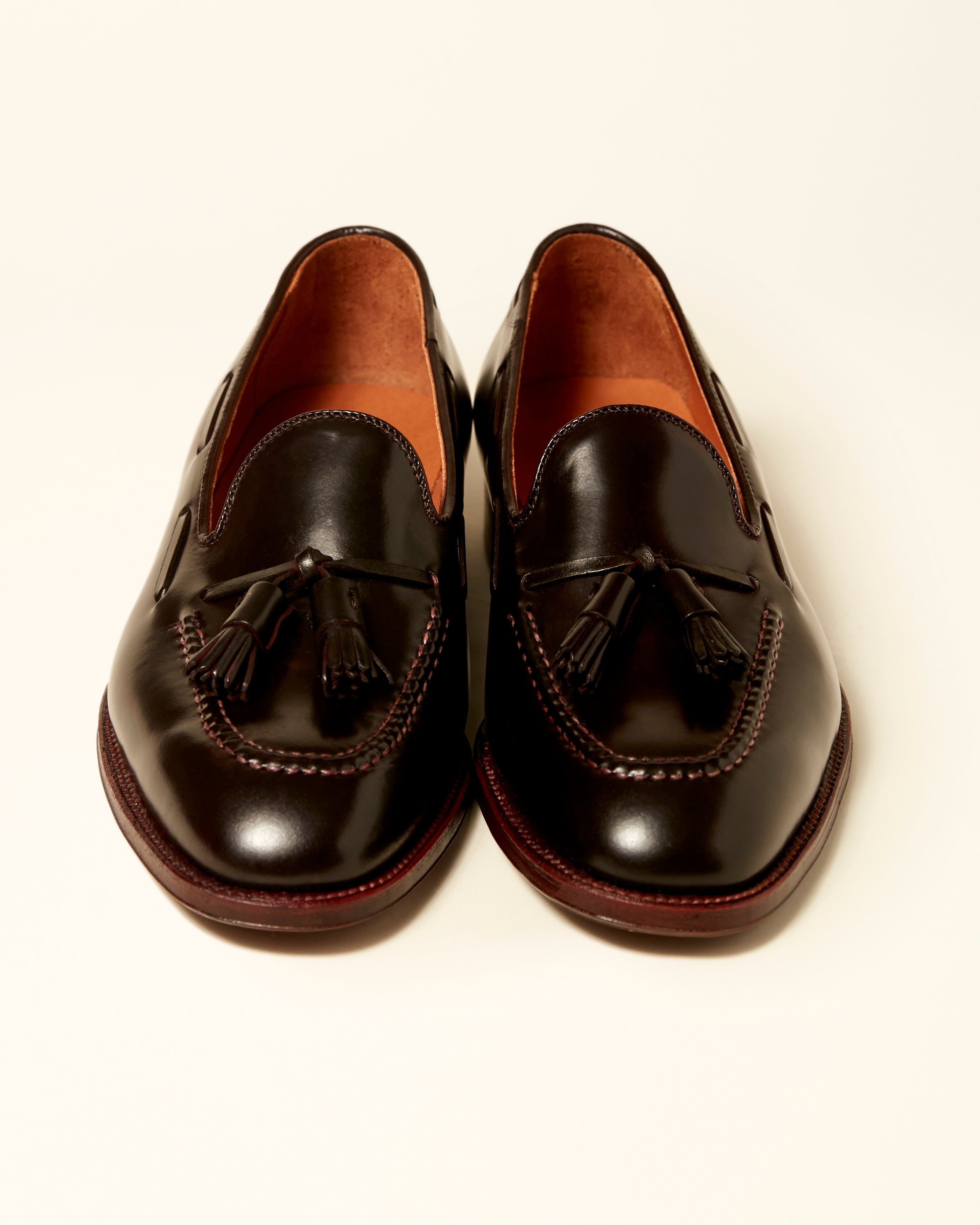 "Varsity" Handsewn Tassel Loafer in Color 8 Shell Cordovan, Plaza Last
