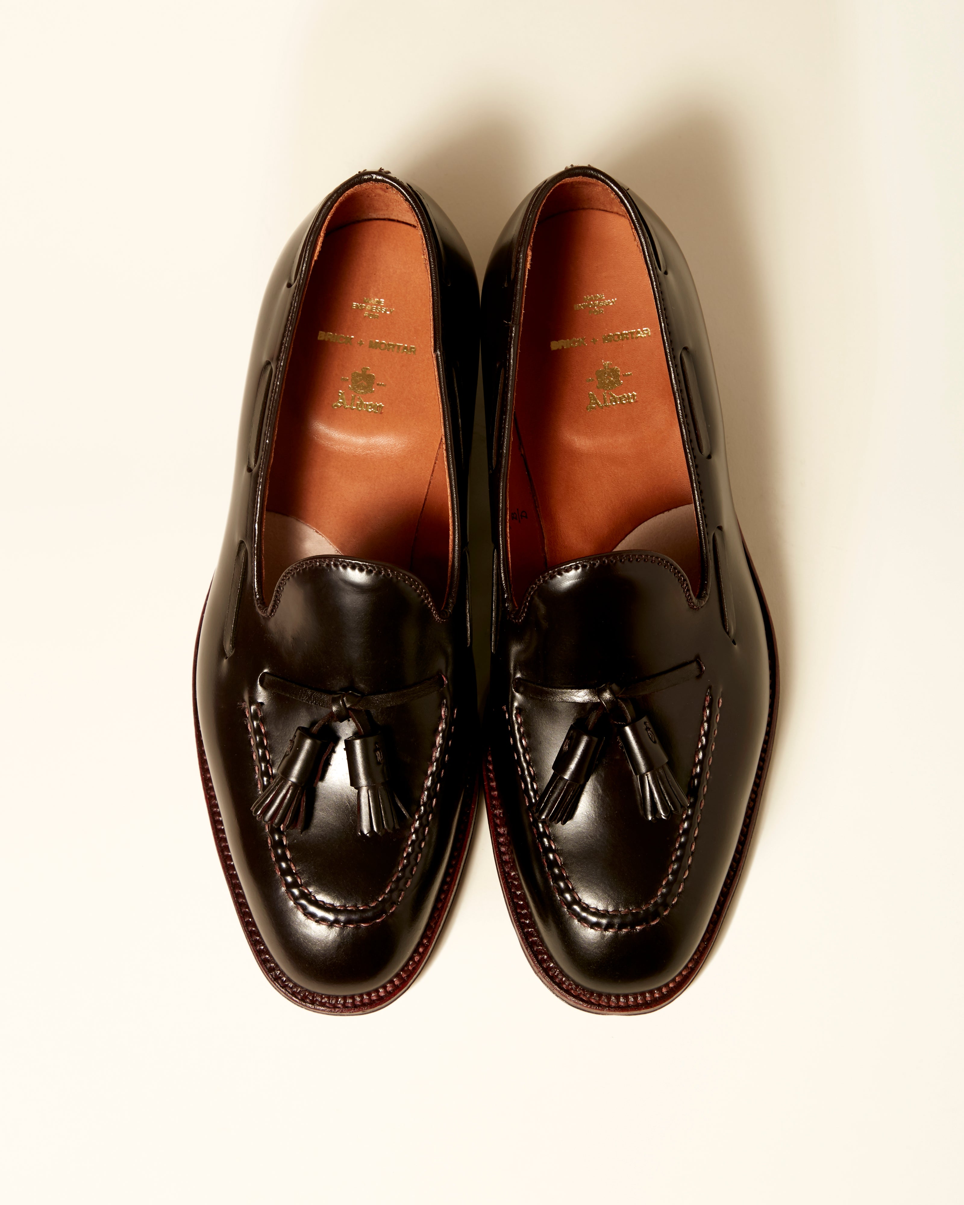 "Varsity" Handsewn Tassel Loafer in Color 8 Shell Cordovan, Plaza Last