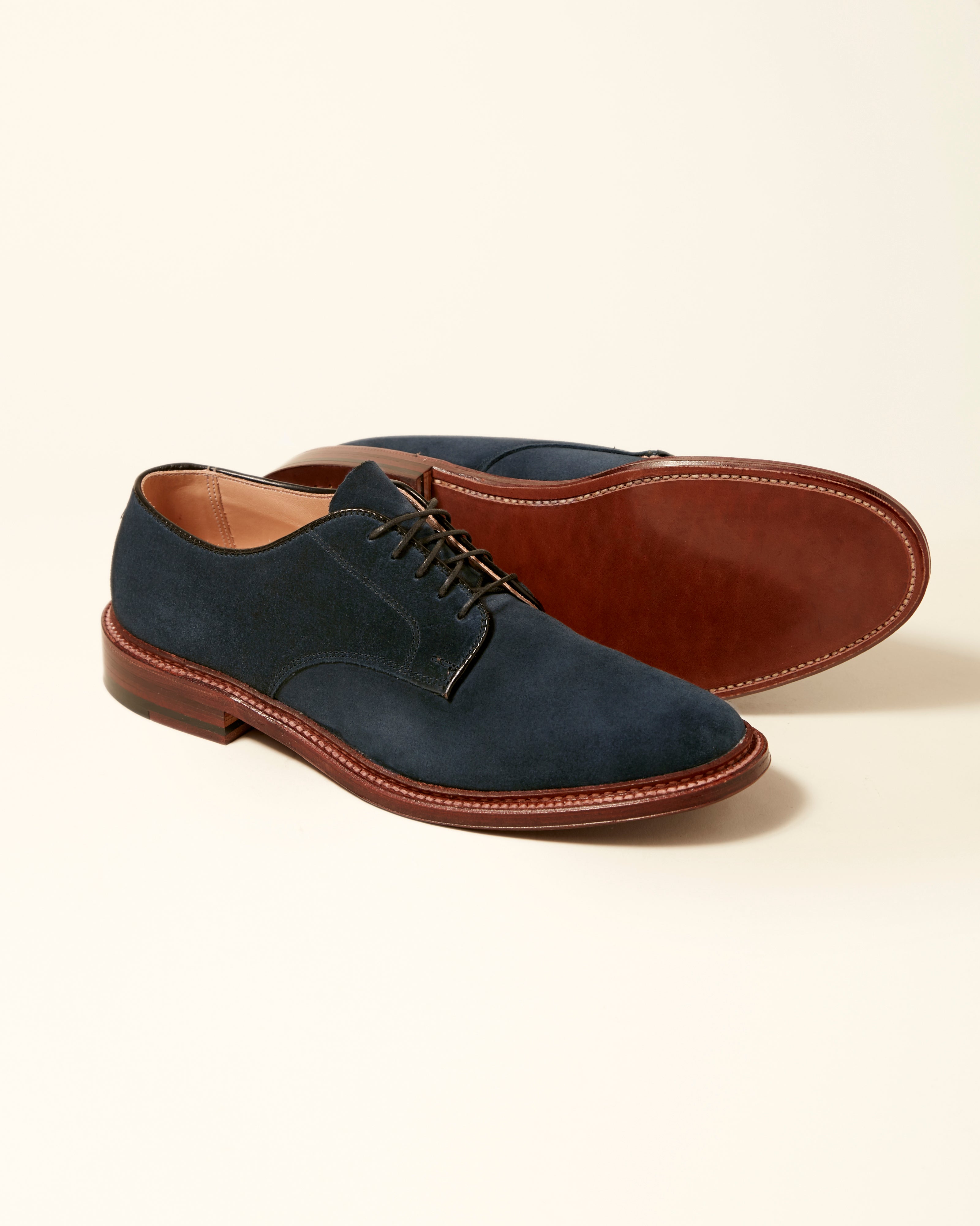 29331F Unlined Derby in Navy Suede, Barrie Last