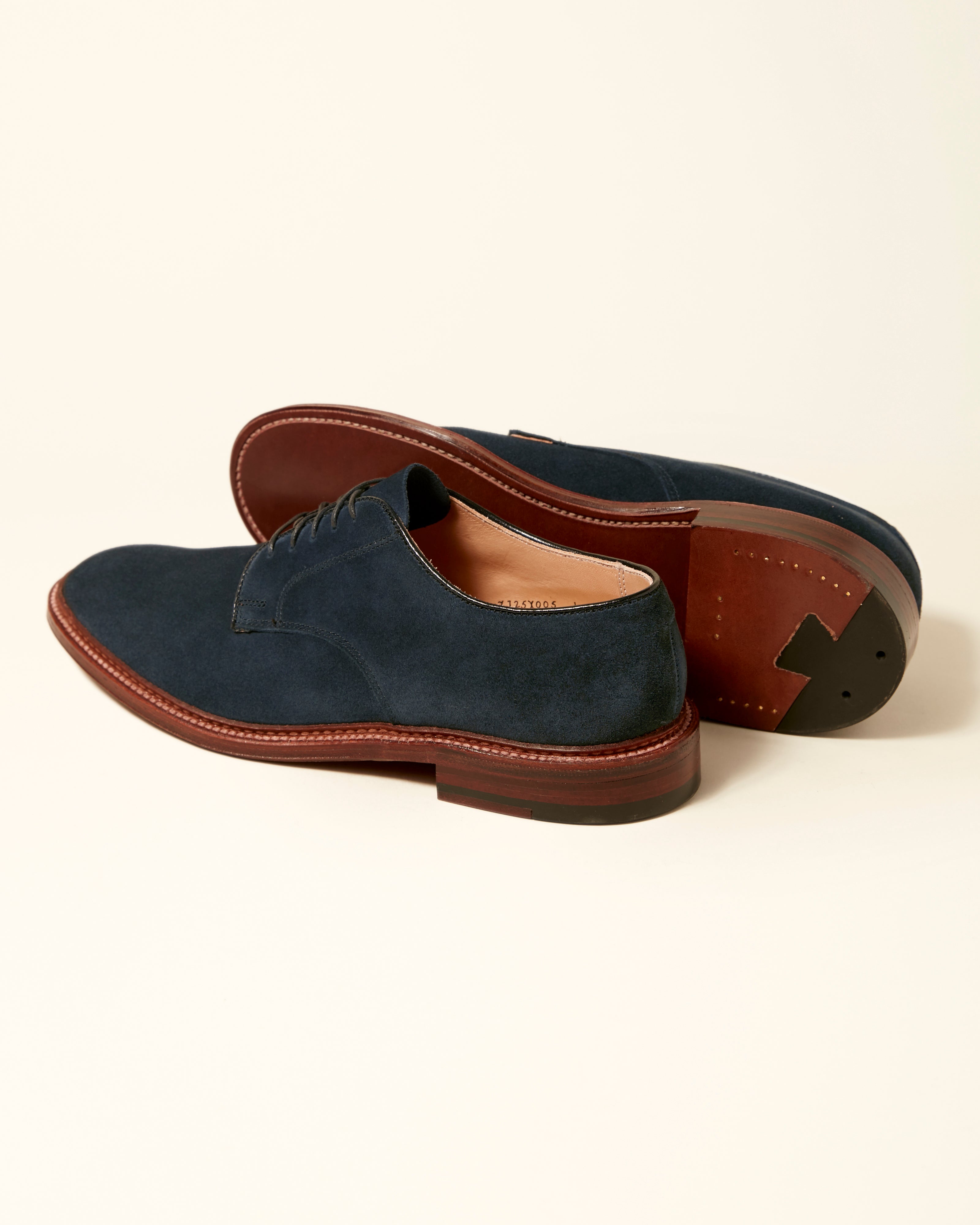 29331F Unlined Derby in Navy Suede, Barrie Last