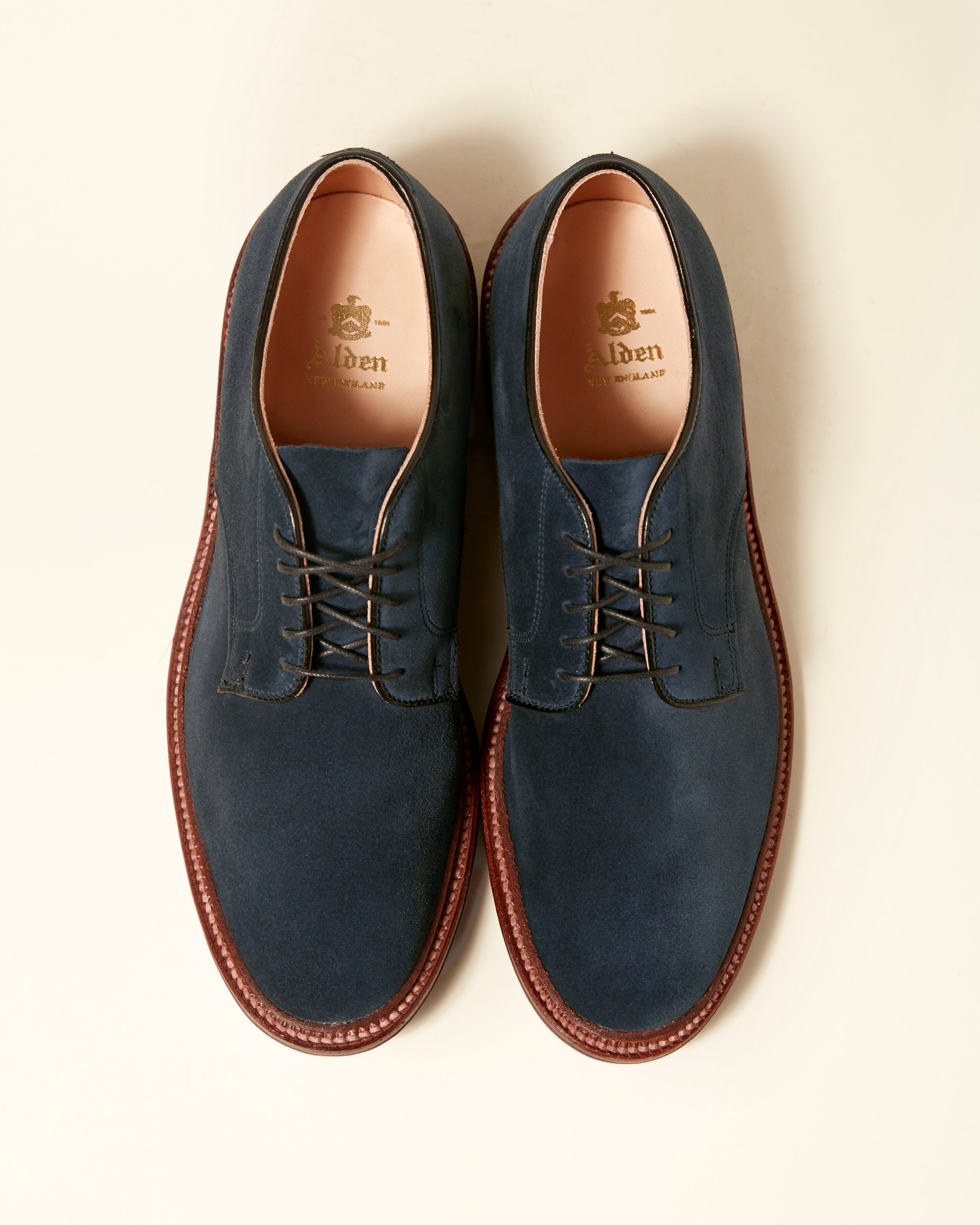 29331F Unlined Derby in Navy Suede, Barrie Last