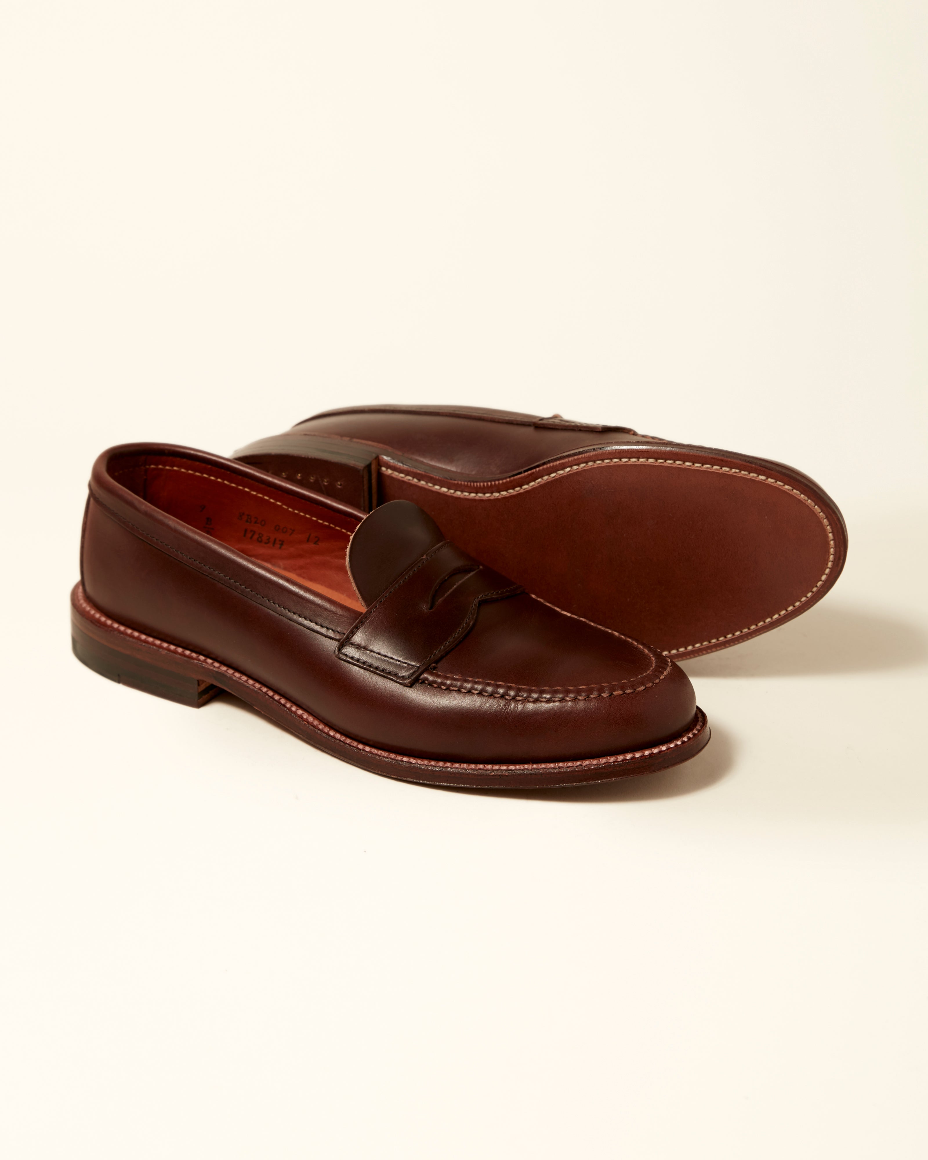 17831F Unlined Leisure Handsewn Penny Loafer in Brown Chromexcel, Van Last