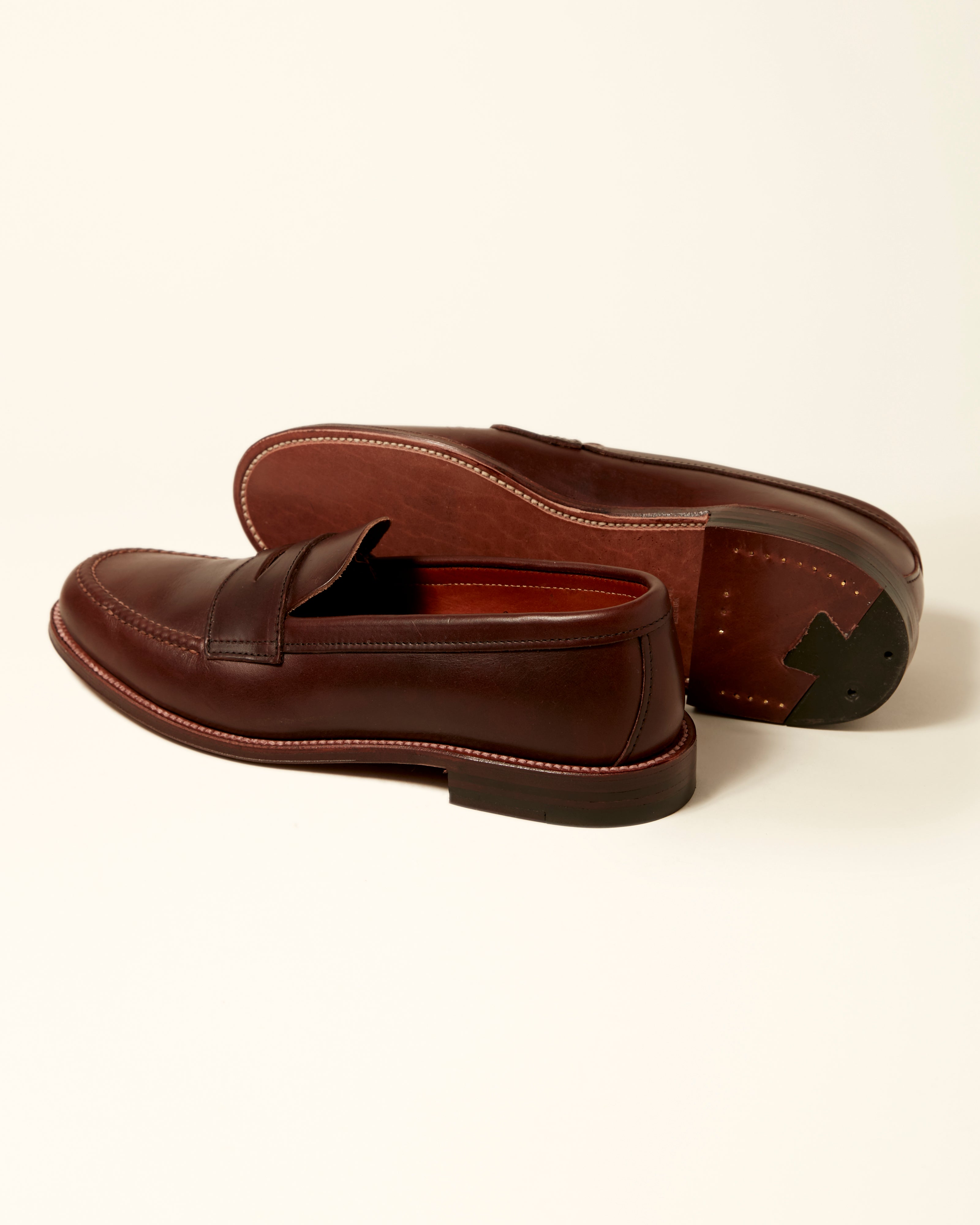 17831F Unlined Leisure Handsewn Penny Loafer in Brown Chromexcel, Van Last