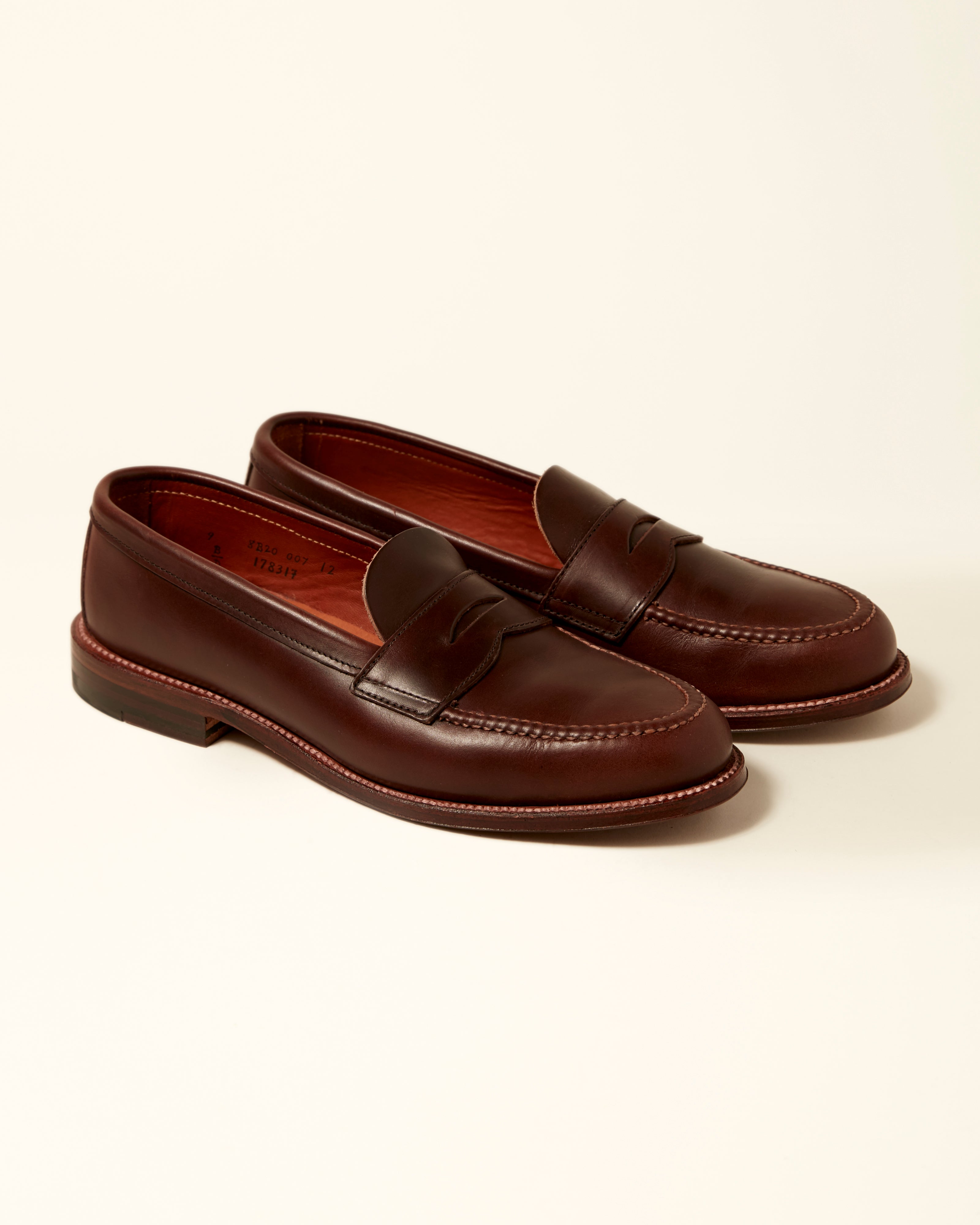 17831F Unlined Leisure Handsewn Penny Loafer in Brown Chromexcel, Van Last