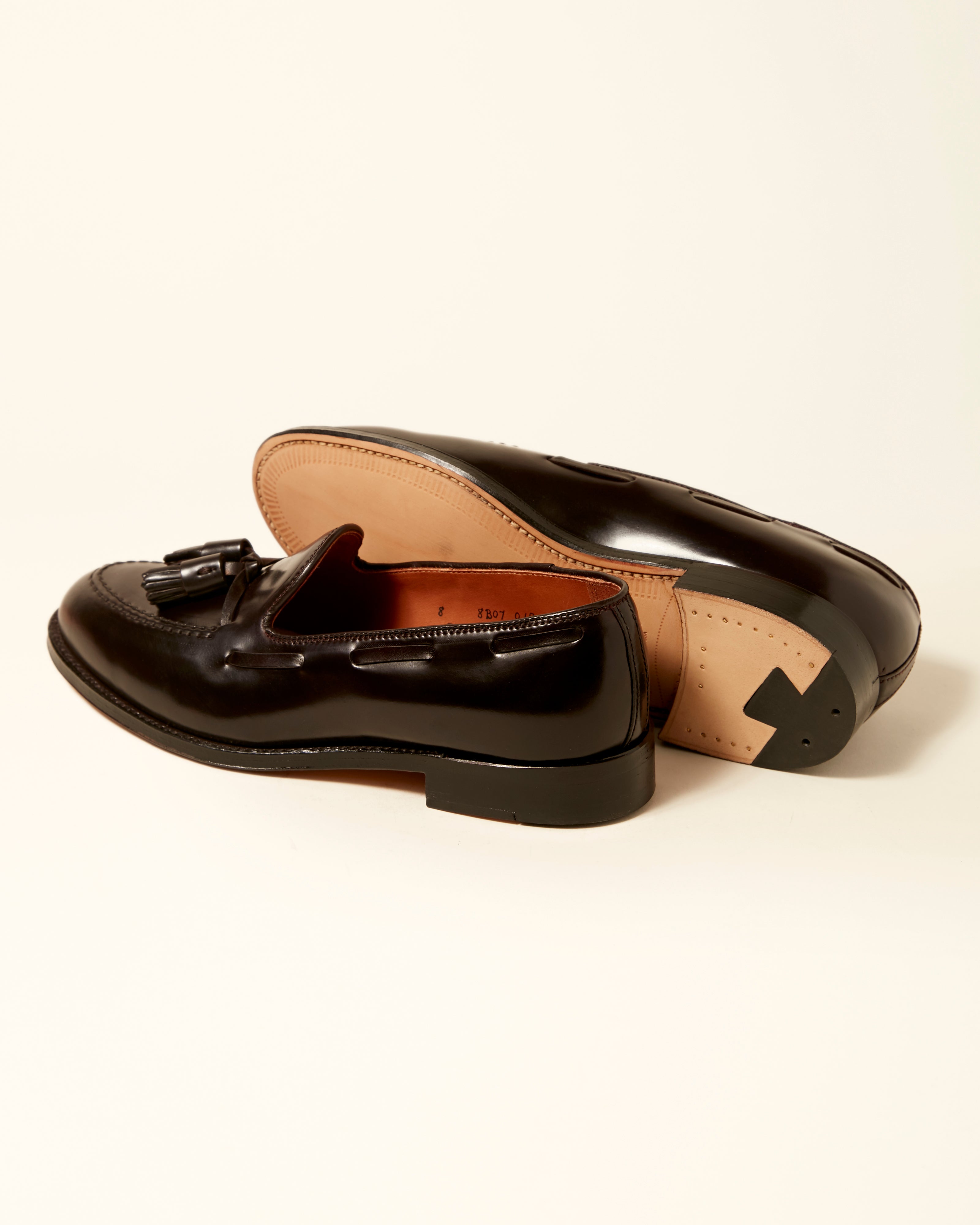 664 Tassel Moccasin Loafer in Black Shell Cordovan, Aberdeen Last