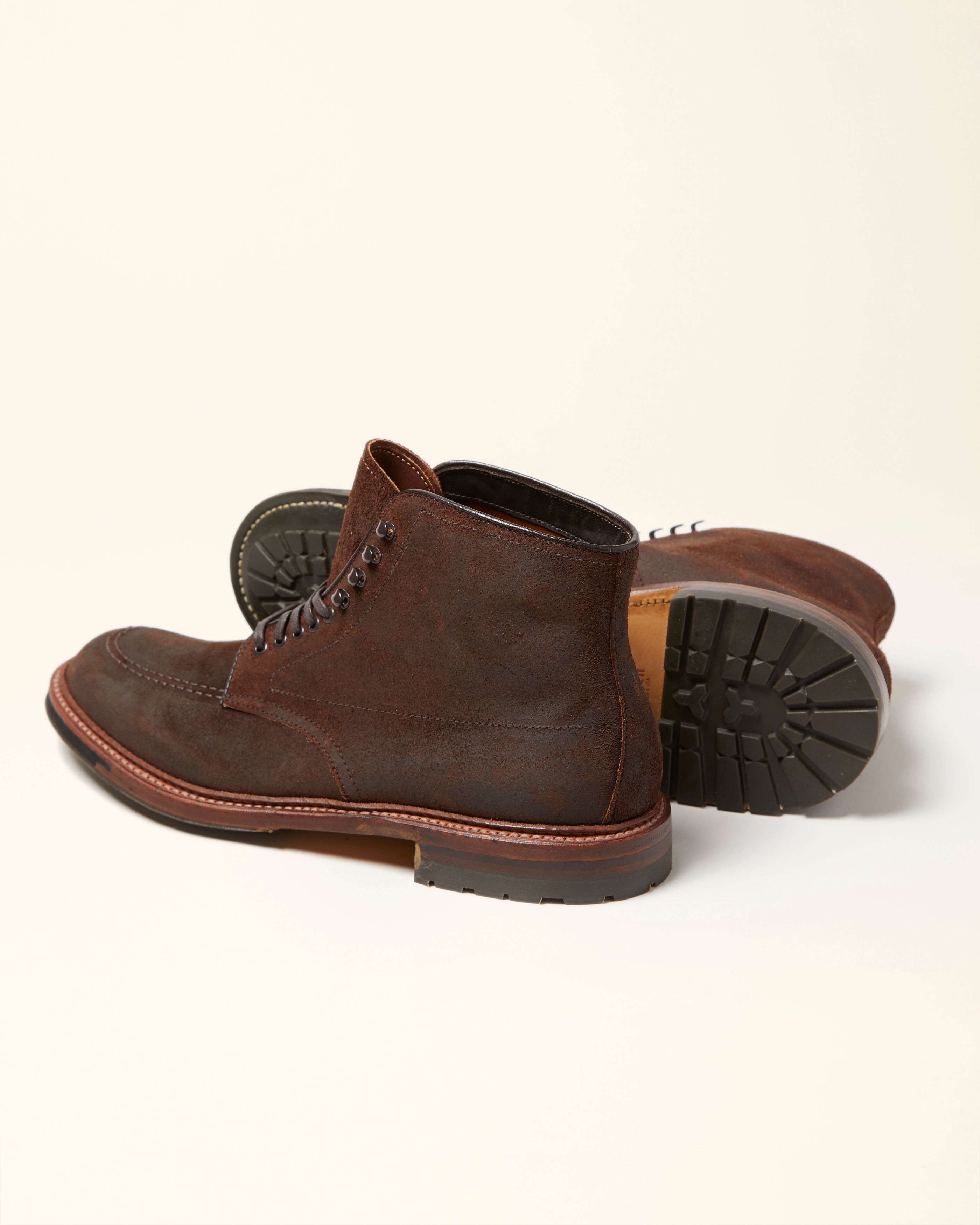 “Okanagan” Indy Boot in Tobacco Reverse Chamois, Trubalance Last